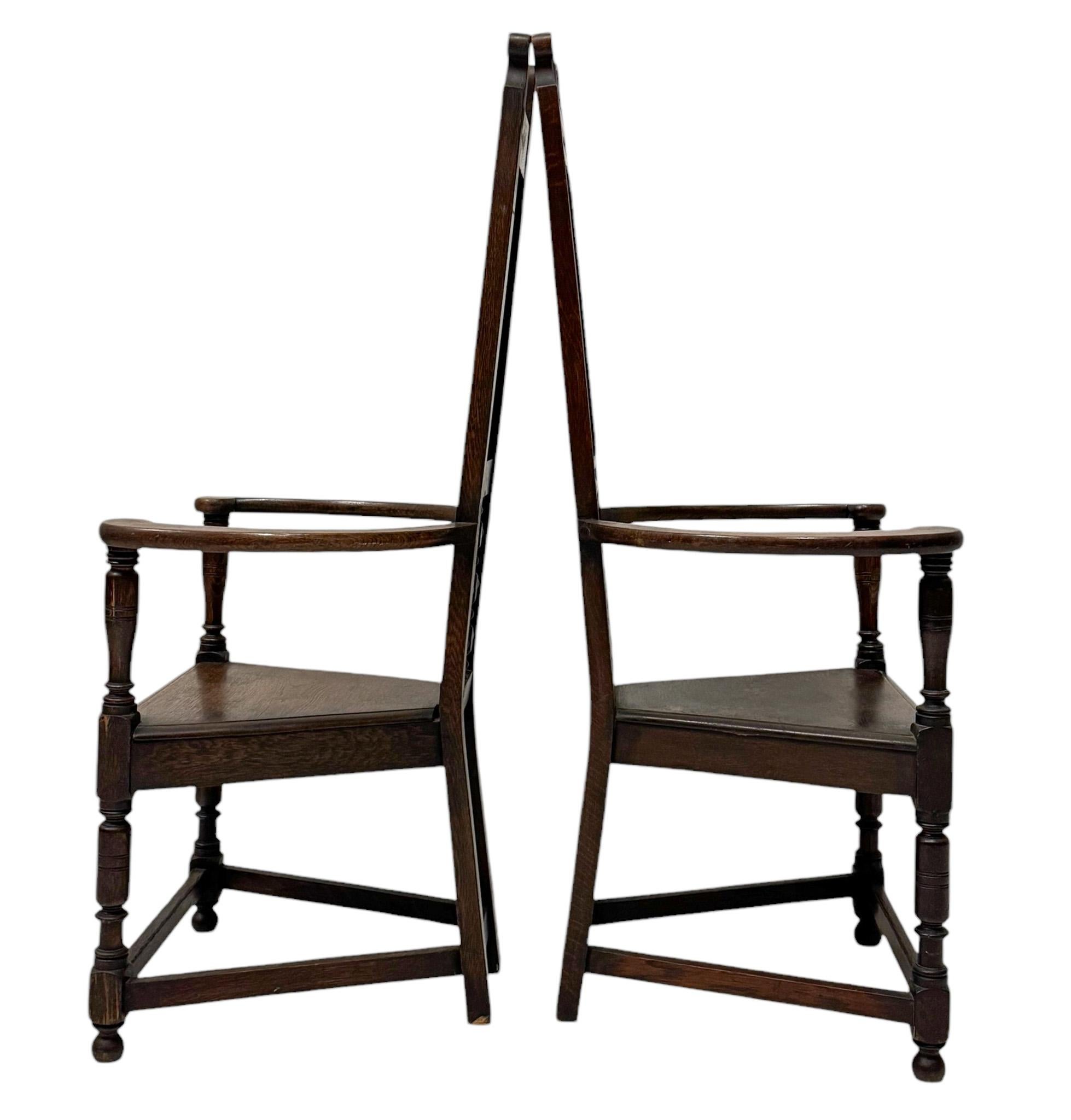 Arts and Crafts Arts & Crafts English Oak Armchairs, 1900s For Sale