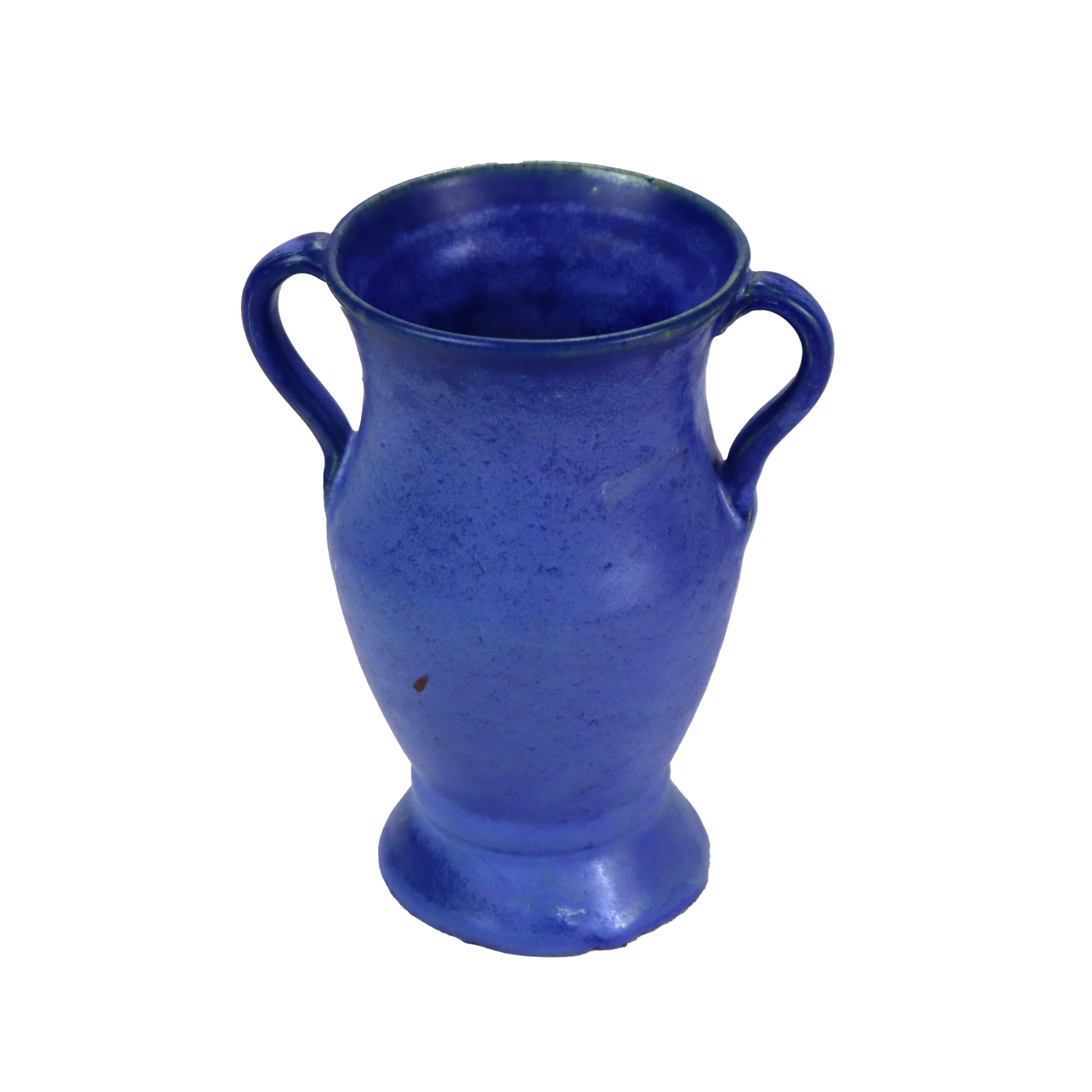 20th Century Arts & Crafts Era Fulper Blue Art Pottery Vase C1925 For Sale