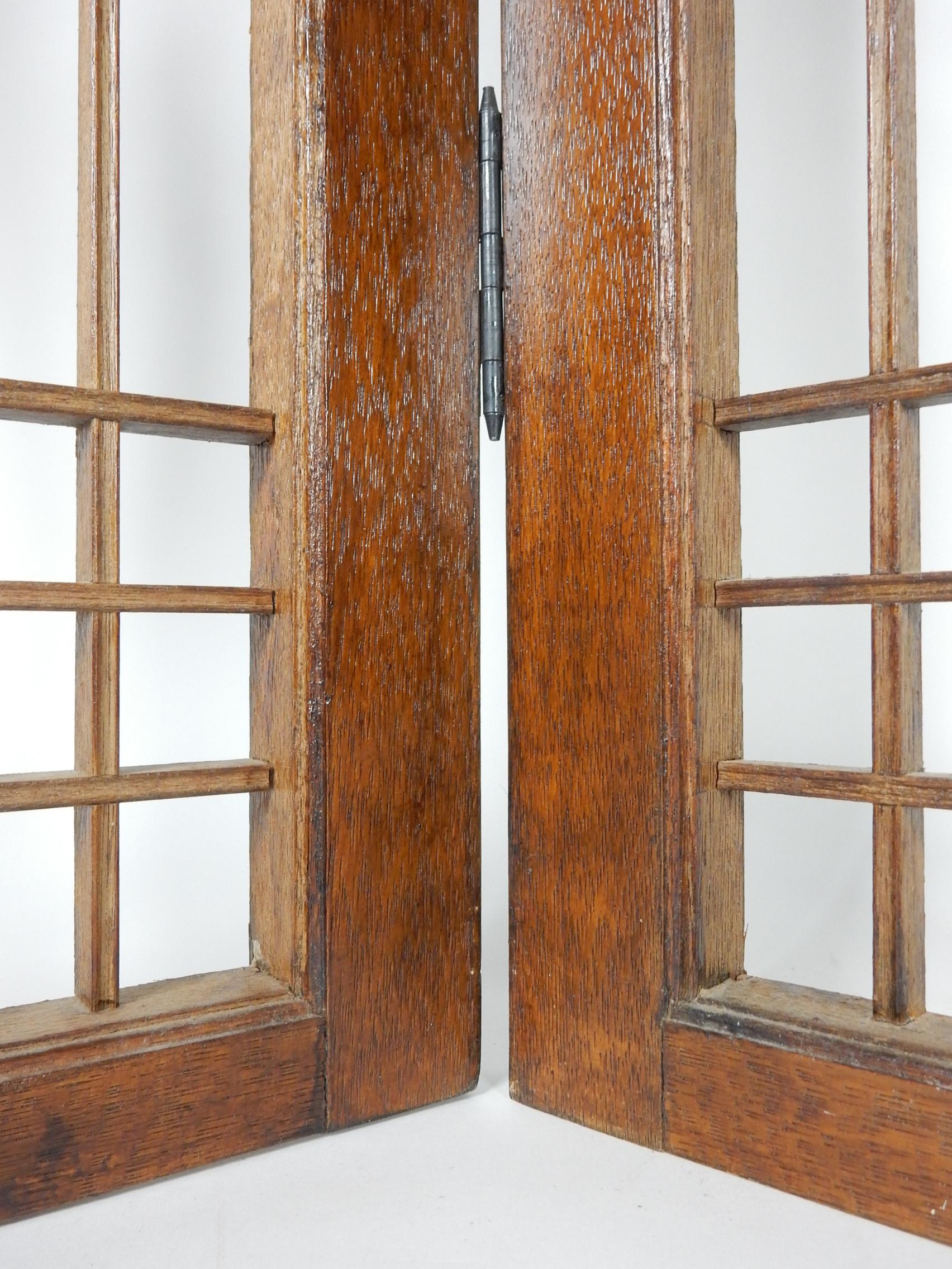 Arts and Crafts Arts & Crafts Era Geometric Wood Inlay Window Panel Screen Frank Lloyd Wright For Sale