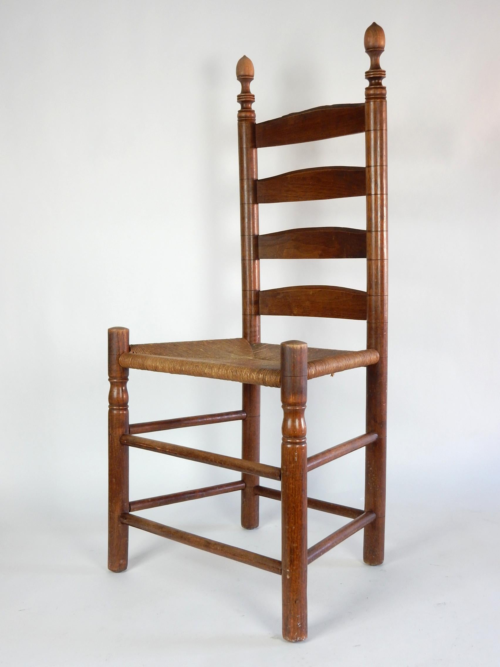 20th Century Arts & Crafts Era Ladderback Rush Dining Chairs 5