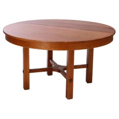 Retro Arts & Crafts Extension Oak Dining Table, Work of L&JG Stickley, c1950