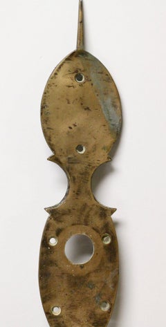 Arts & Crafts Large Brass Door Pull Handle Thumb Latch & Lock Insert