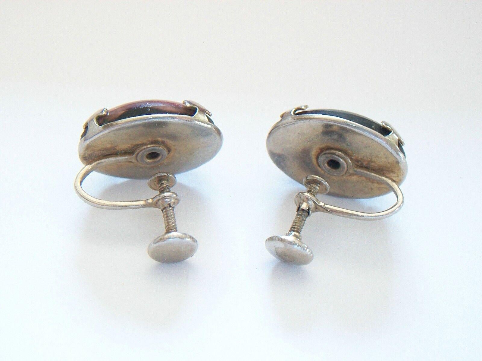 Arts and Crafts-Ohrringe aus Kunststein – unsigniert – USA – frühes 20. Jahrhundert im Angebot 1