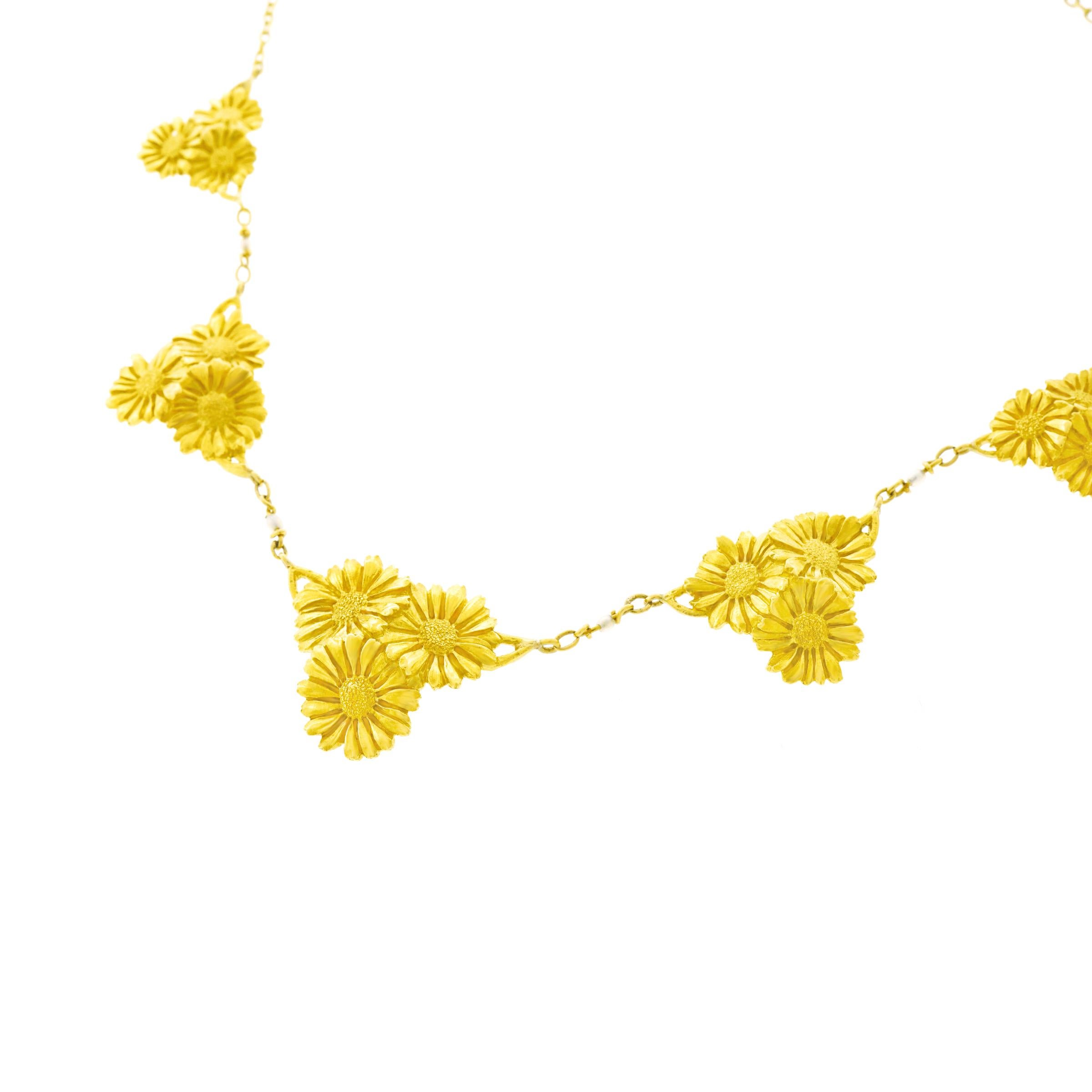 Arts & Crafts Floral Motif Gold Necklace 4
