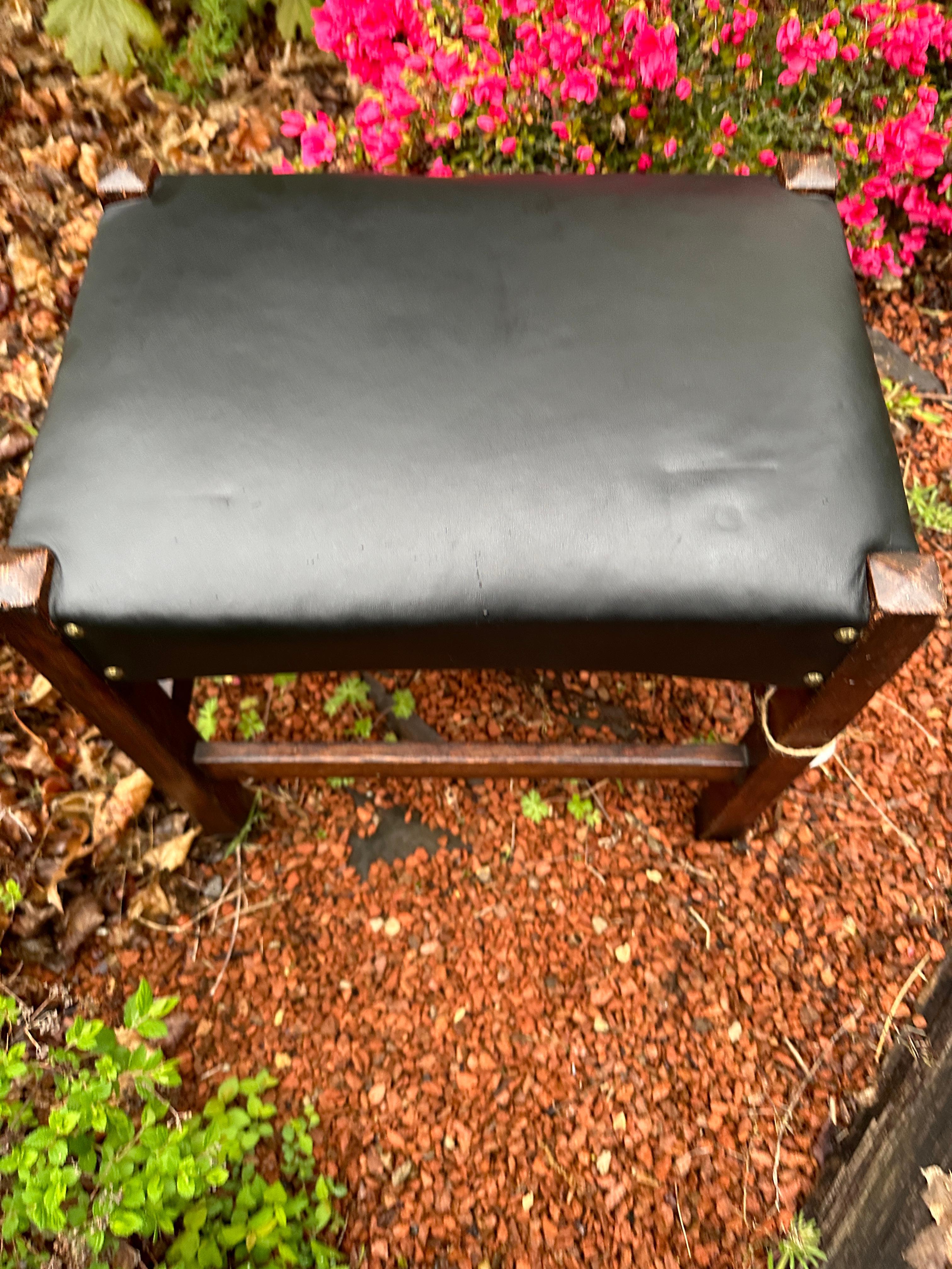 Arts & Crafts Footstool by J.M. Young - W7172 stickley era. For Sale 9