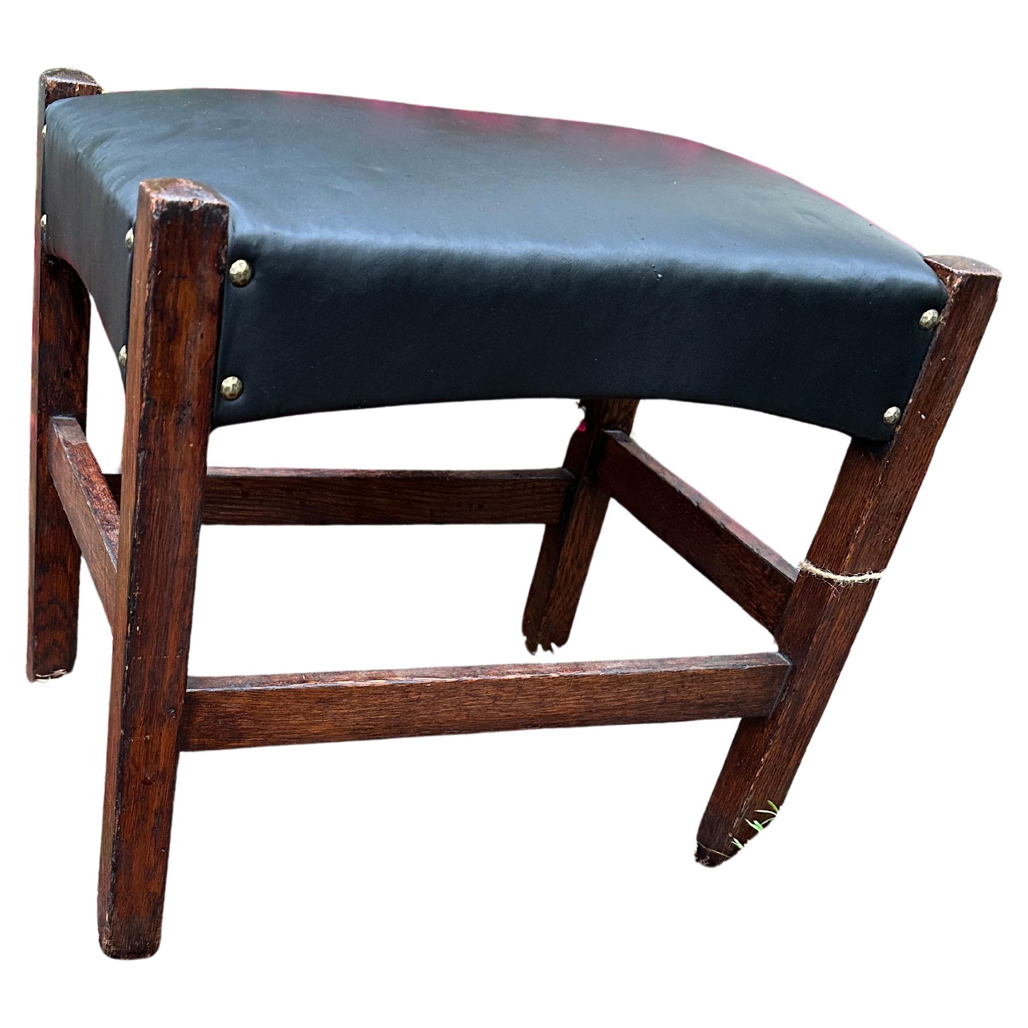 Arts & Crafts Footstool by J.M. Young - W7172 stickley era.