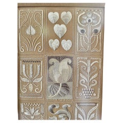 Arts & Crafts Framed Embroidery Panel Attributed to Lewis F Day