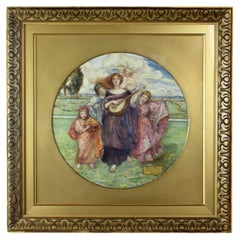 Arts & Crafts Framed Watercolour by Mildred Mai Ledger