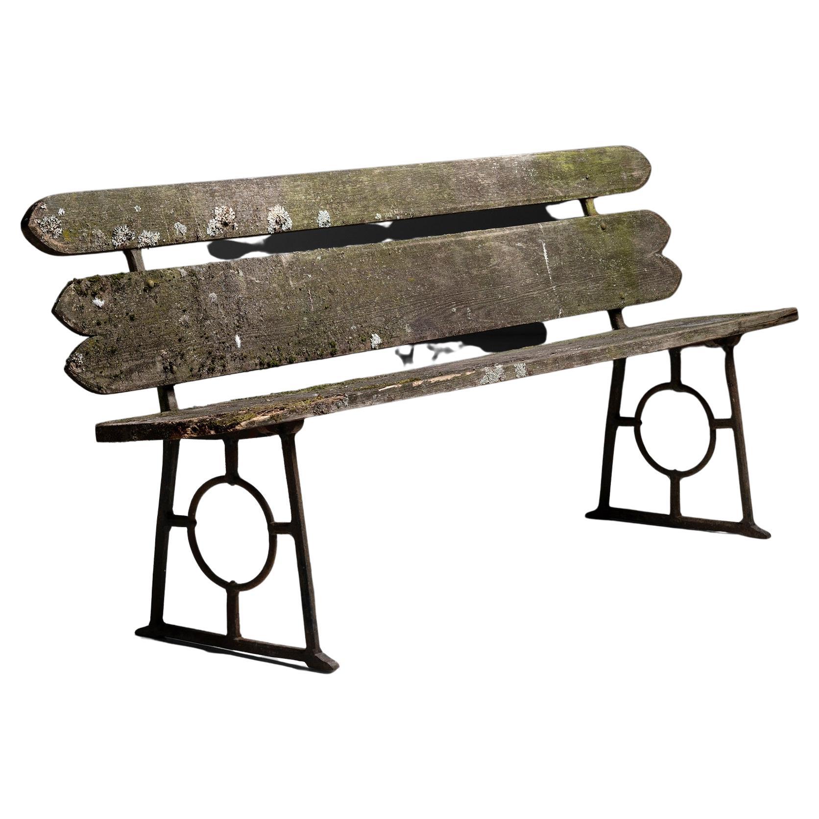 Arts & Crafts Garden bench

England circa 1920

Patinated pine plank seat and back on two cast iron trestle ends. Made by Edwards Bays Ltd of Swindon.

Measures: 72.25”L x 17.25”d x 30.75”h x 17.75” seat.