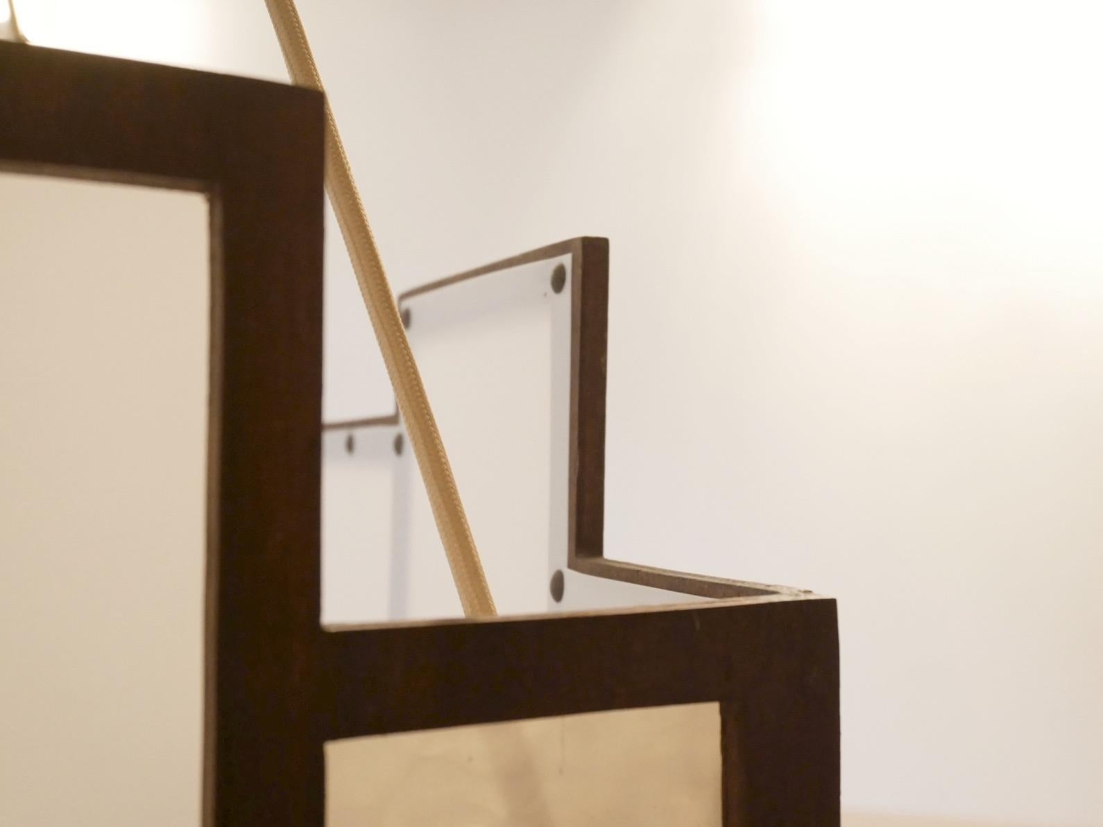 Arts & Crafts Geometrical Wood Pendant Lamp im Angebot 6