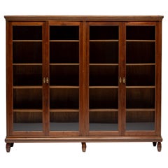 Arts 
Crafts Glass-Paneled Bibliotheque, France, Early 20th Century