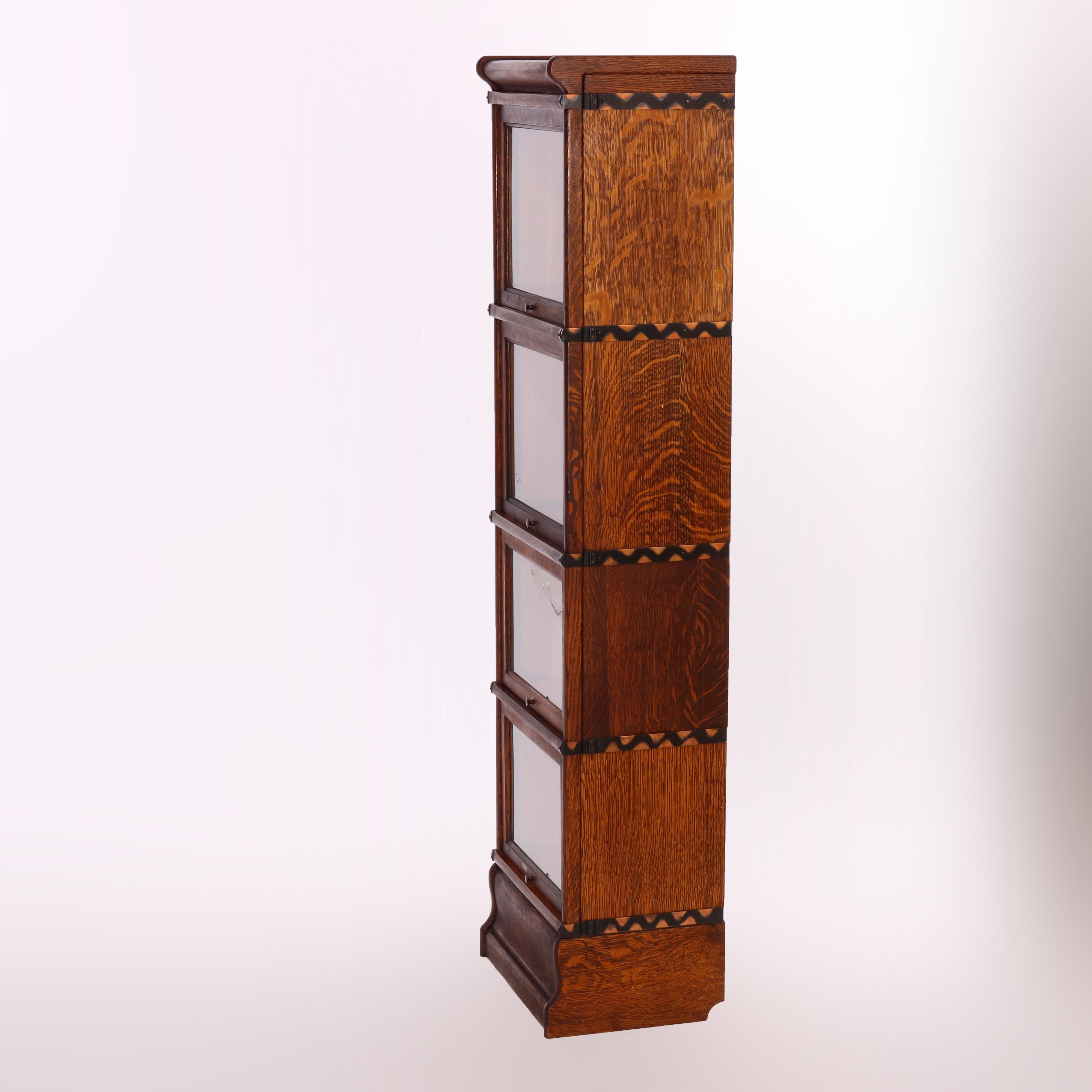 Arts & Crafts Globe Wernicke 'Attr' Diminutive Oak Barrister Bookcase, c1910 In Good Condition In Big Flats, NY