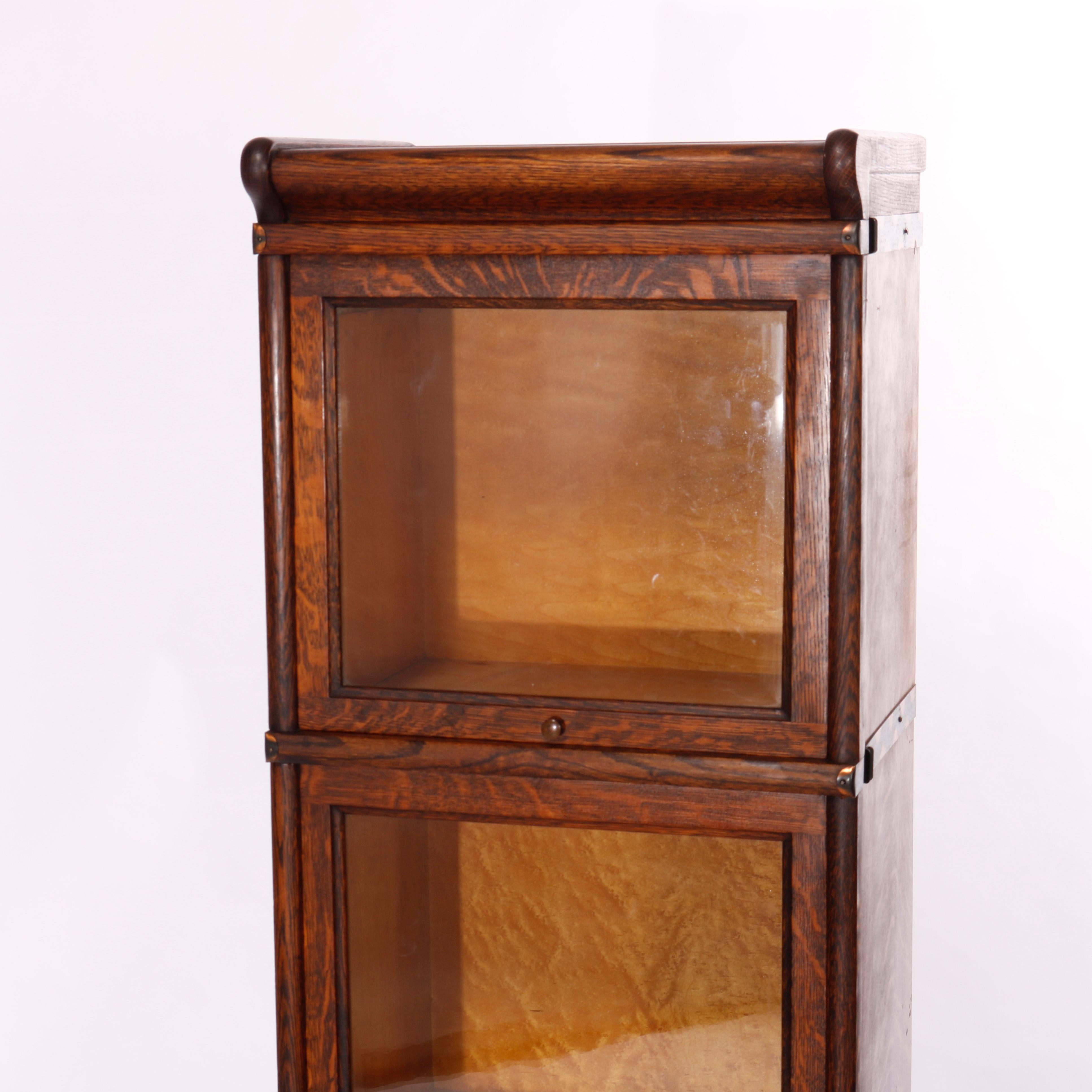 Glass Arts & Crafts Globe Wernicke 'Attr' Diminutive Oak Barrister Bookcase, c1910
