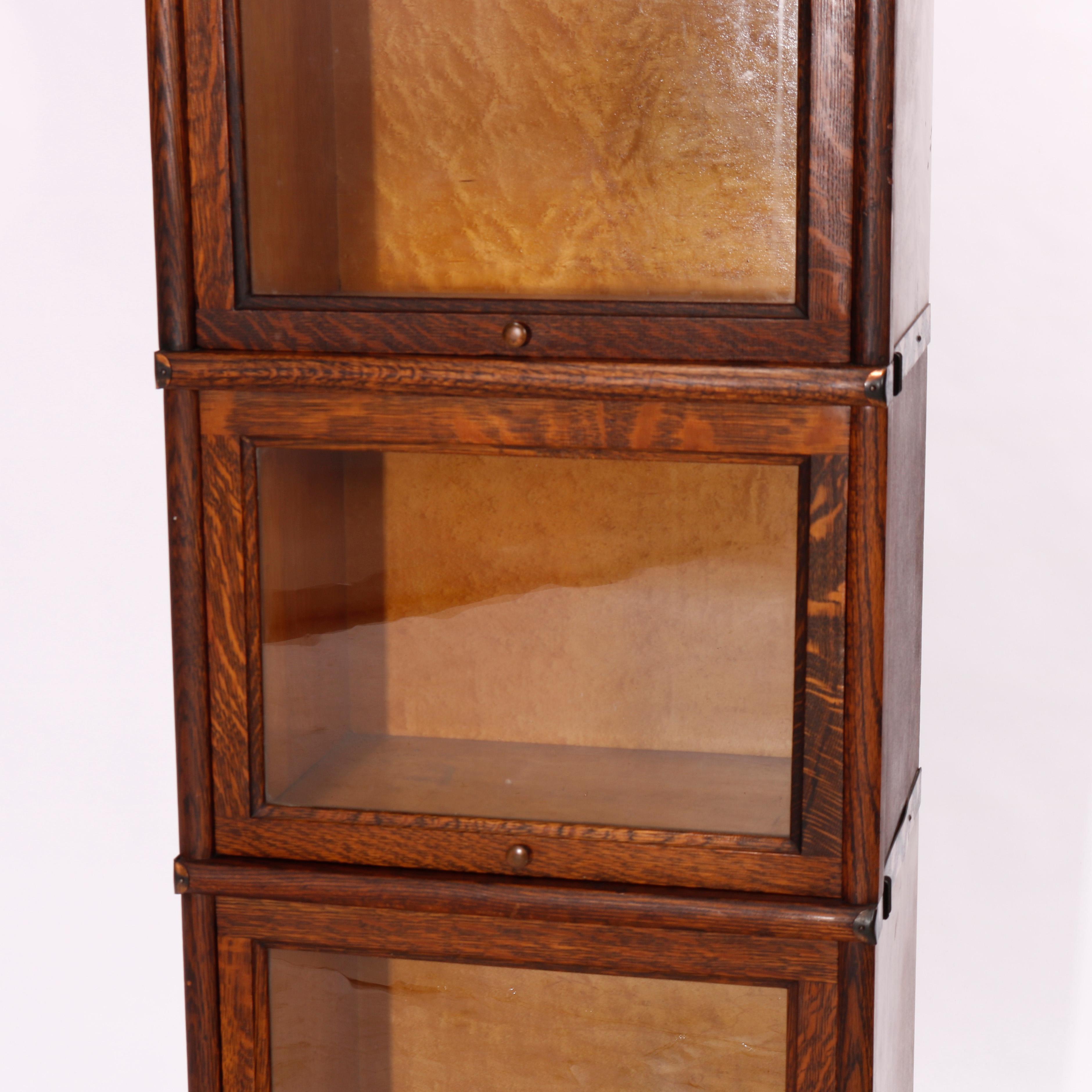 Arts & Crafts Globe Wernicke 'Attr' Diminutive Oak Barrister Bookcase, c1910 1