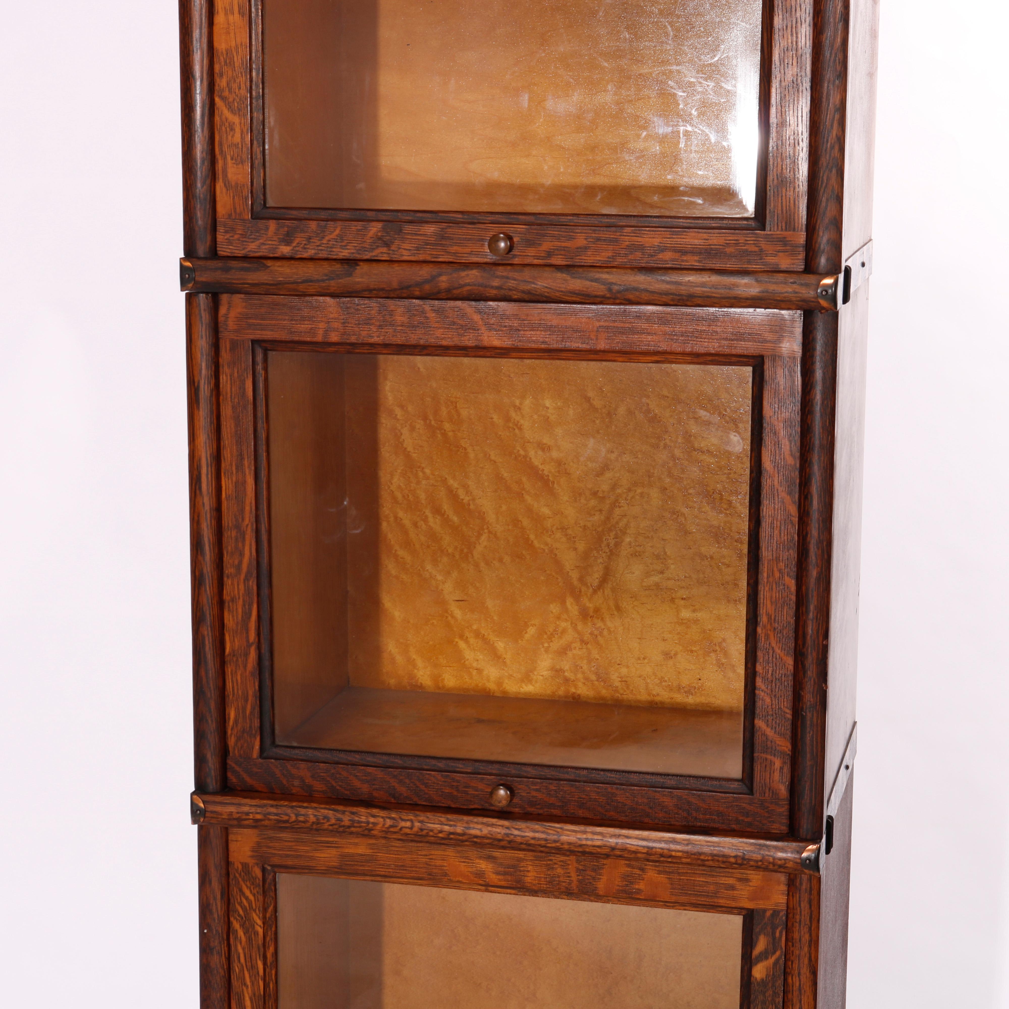 Arts & Crafts Globe Wernicke 'Attr' Diminutive Oak Barrister Bookcase, c1910 2