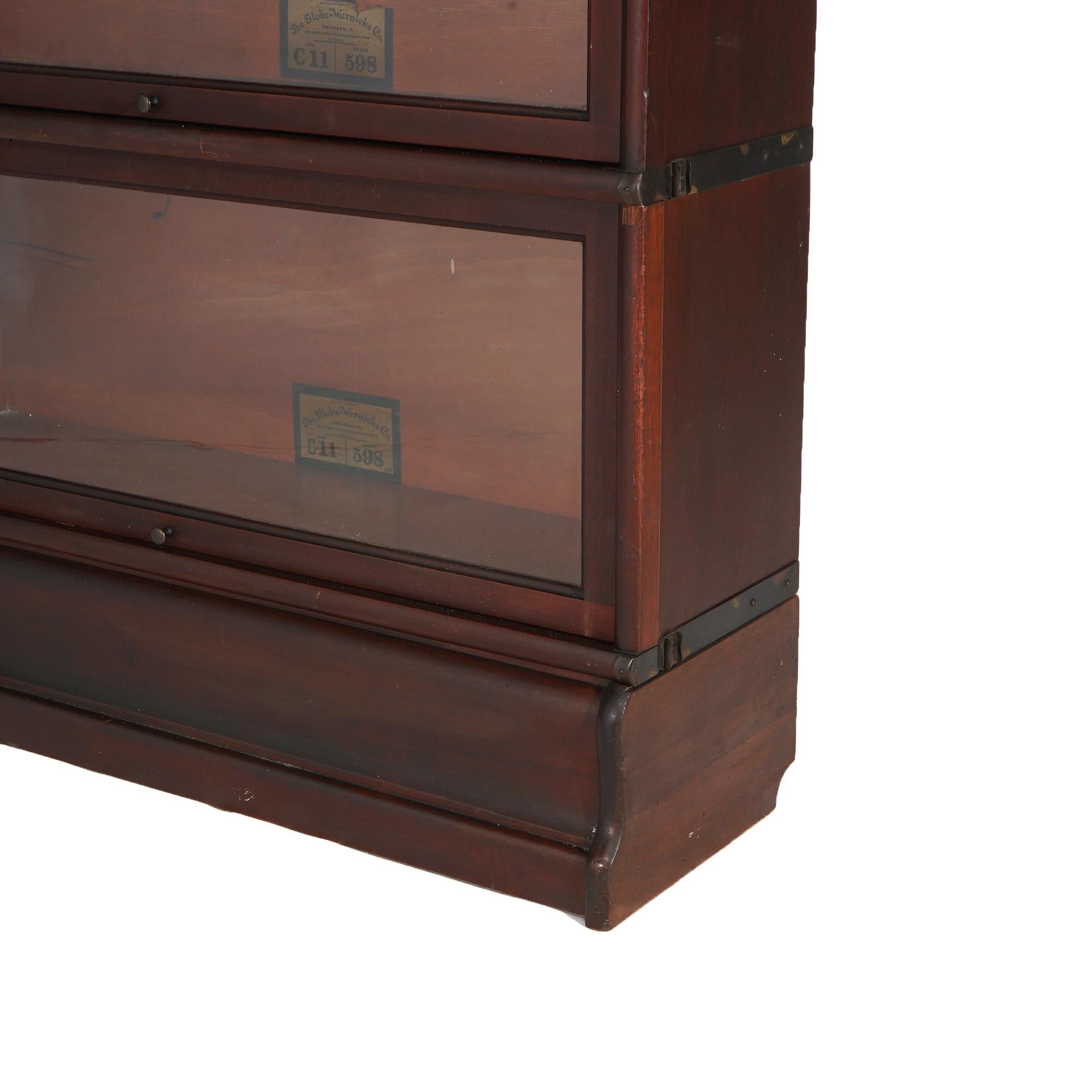 Arts and Crafts Arts & Crafts Globe Wernicke Mahogany Four Stack Barrister Bookcase c1910