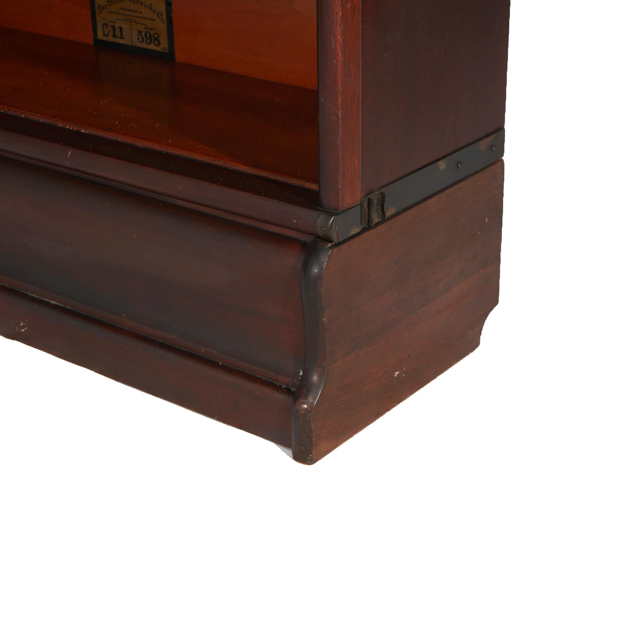 Arts & Crafts Globe Wernicke Mahogany Four Stack Barrister Bookcase c1910 3