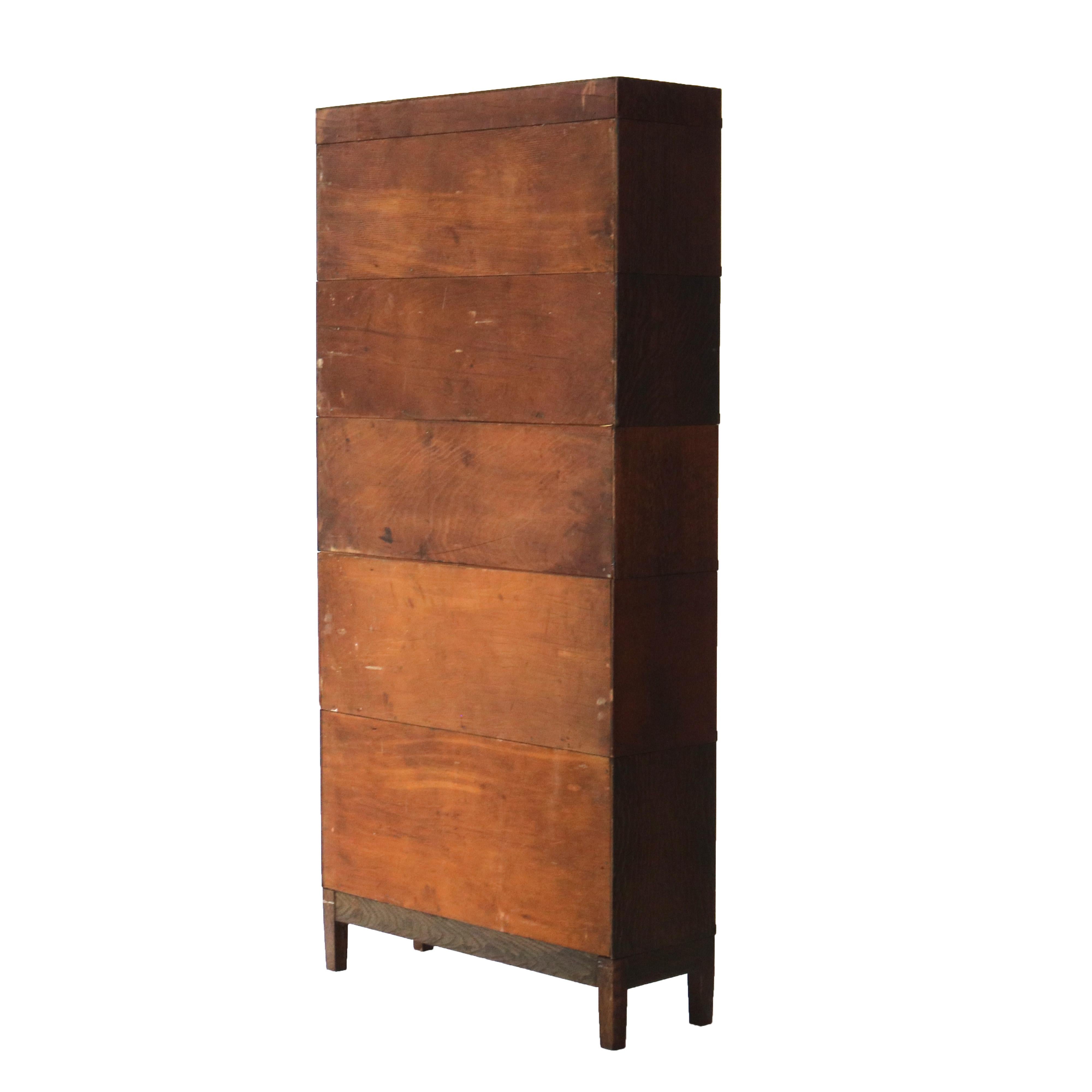 Arts & Crafts Globe Wernicke Mission Oak Five-Stack Barrister Bookcase C1920 6