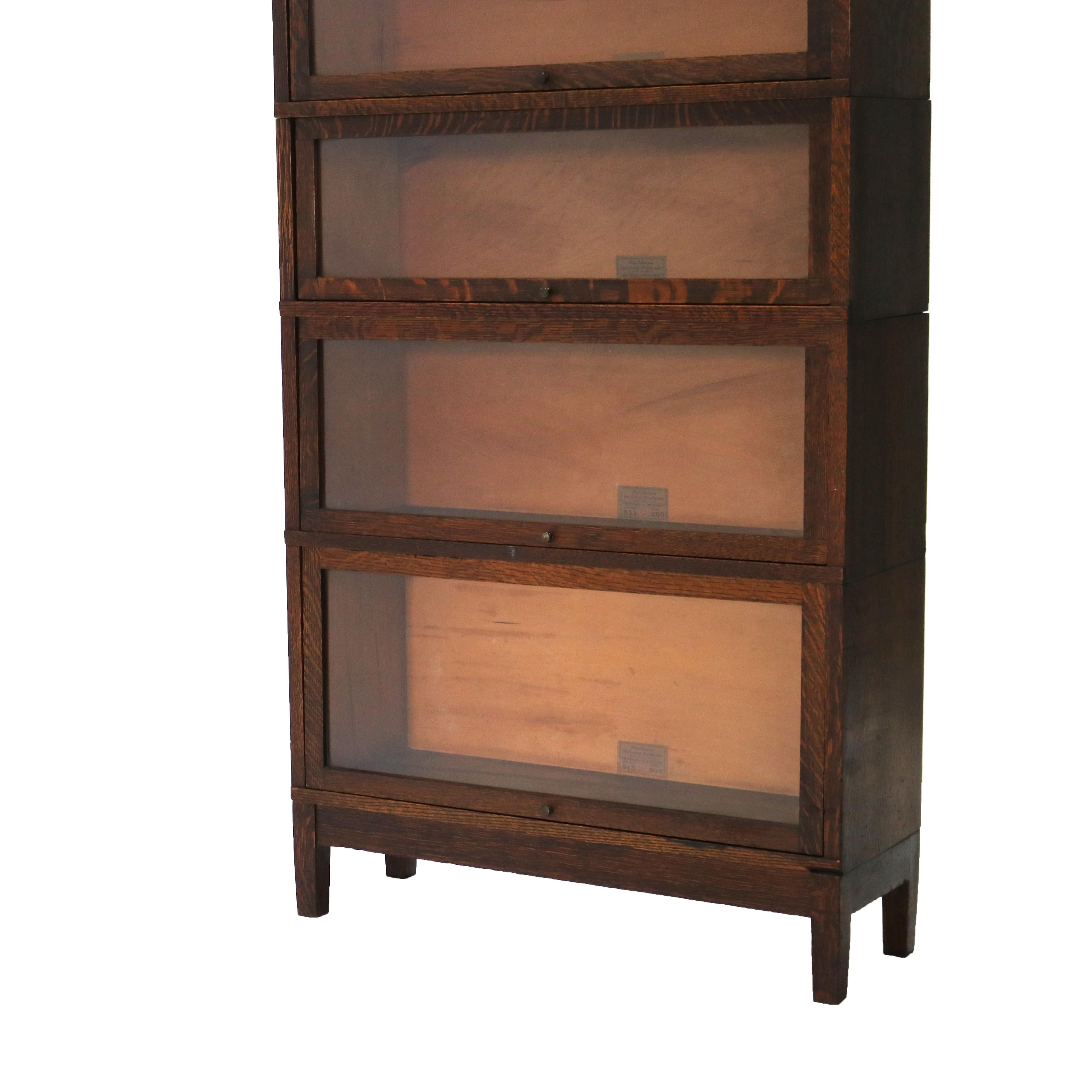 Arts & Crafts Globe Wernicke Mission Oak Five-Stack Barrister Bookcase C1920 1