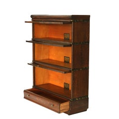 Arts & Crafts Globe Wernicke Mission Oak Three-Stack Barrister Bookcase C1920