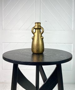 Arts & Crafts Gold Crackle Glaze Bottle By Sir Edmund Elton