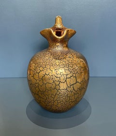 Arts & Crafts Gold Crackle Glaze Jug By Sir Edmund Elton