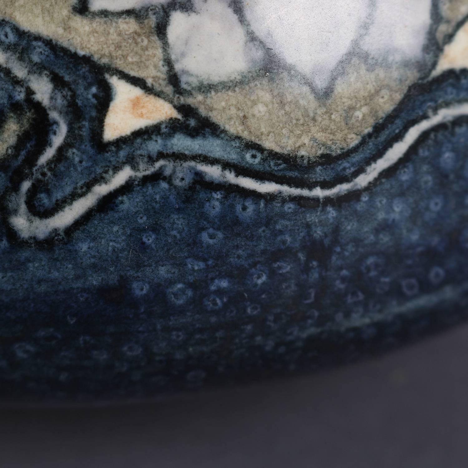 Arts & Crafts Gouda School Art Pottery Stylized Floral Bud Vase Signed 1