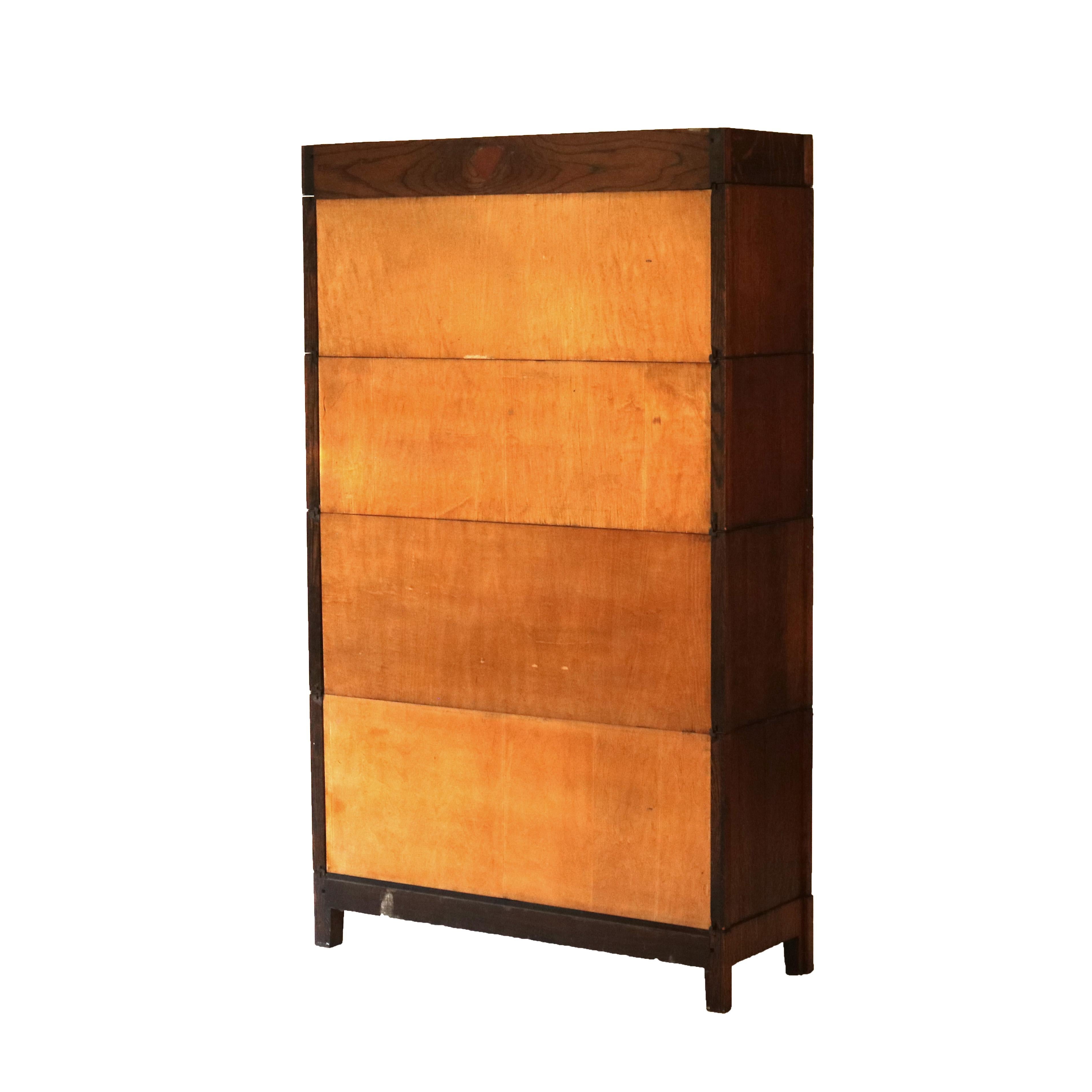 Arts & Crafts Grand Rapids Mission Oak Four Stack Barrister Bookcase, c1910 5