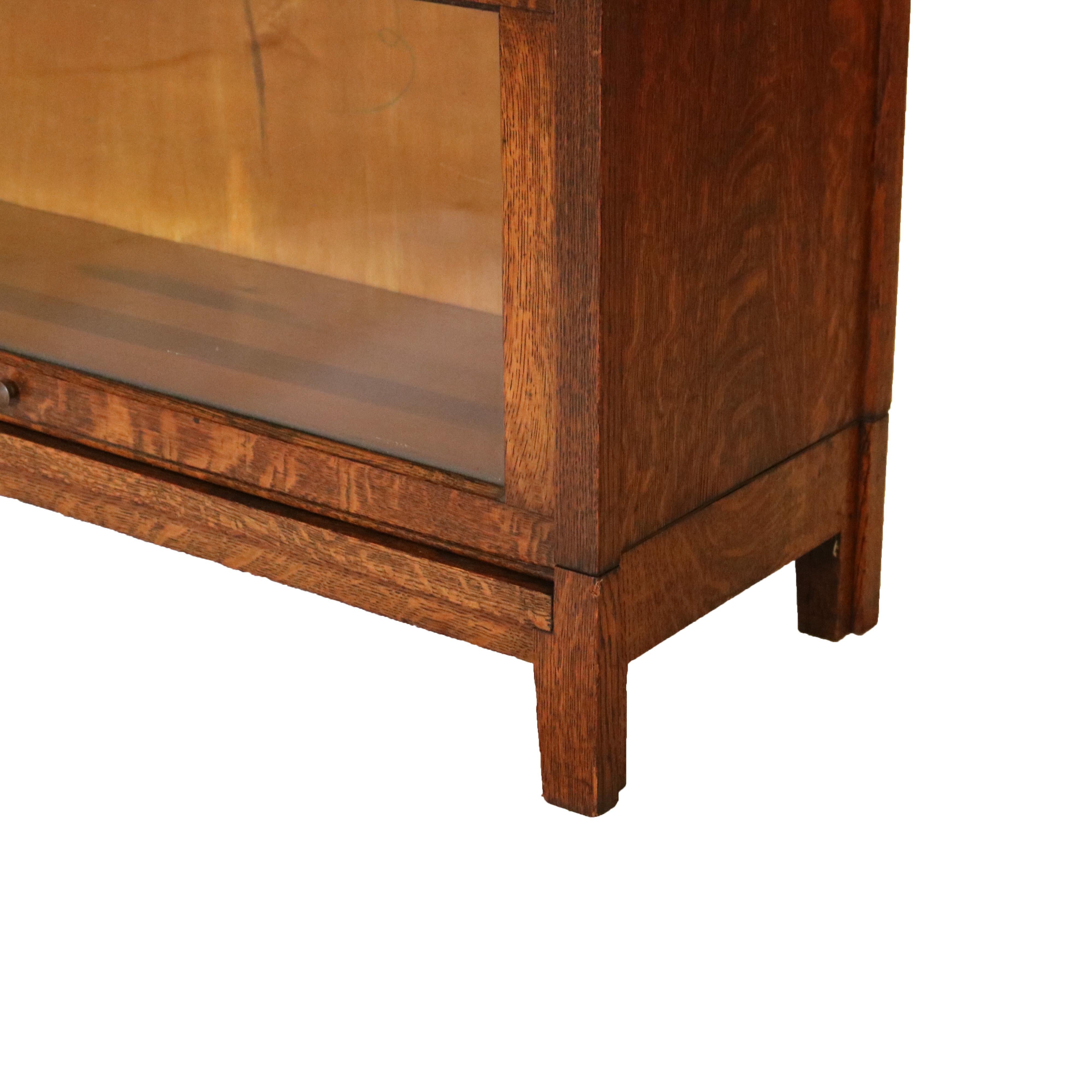 Arts & Crafts Grand Rapids Mission Oak Four Stack Barrister Bookcase, c1910 In Good Condition In Big Flats, NY
