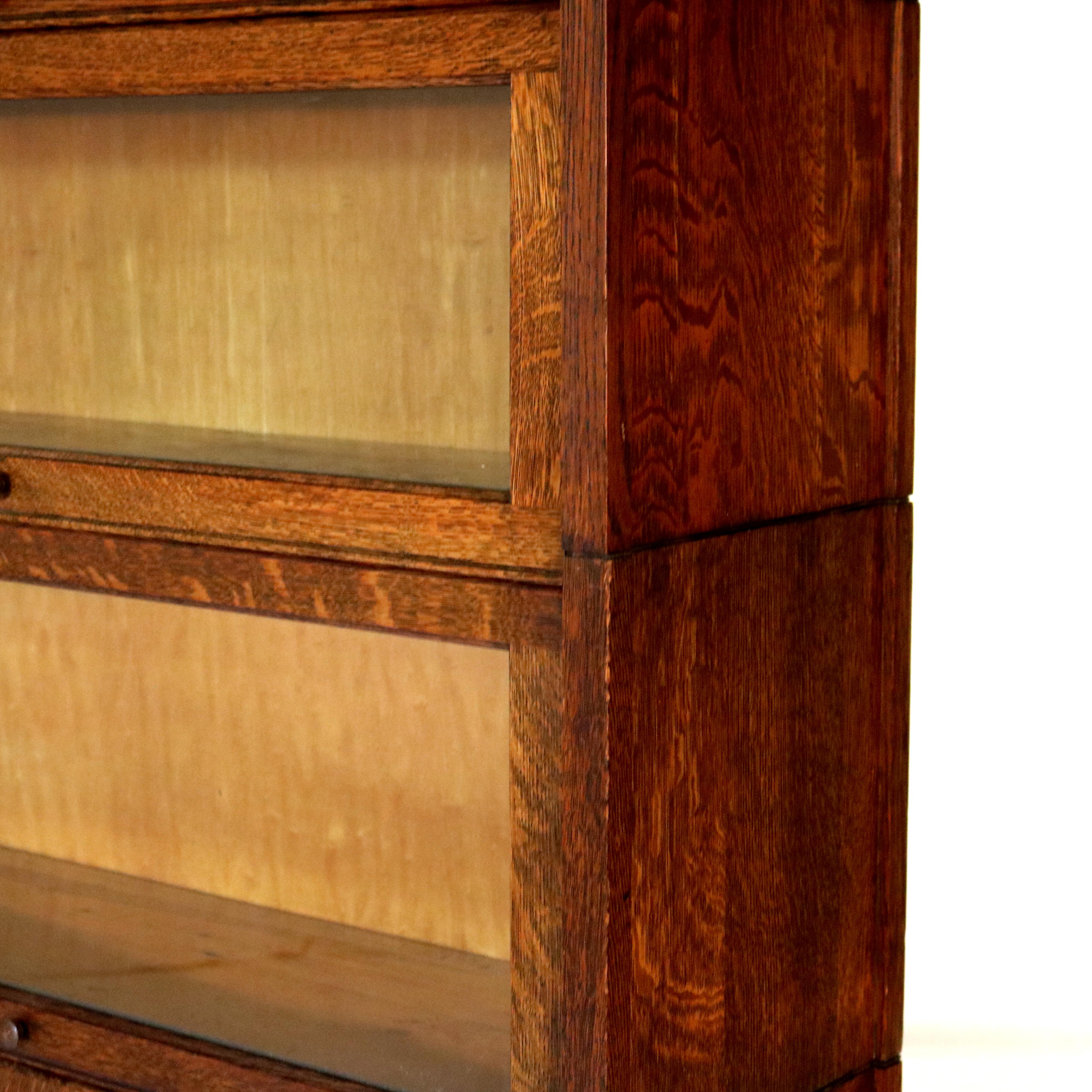 20th Century Arts & Crafts Grand Rapids Mission Oak Four Stack Barrister Bookcase, c1910