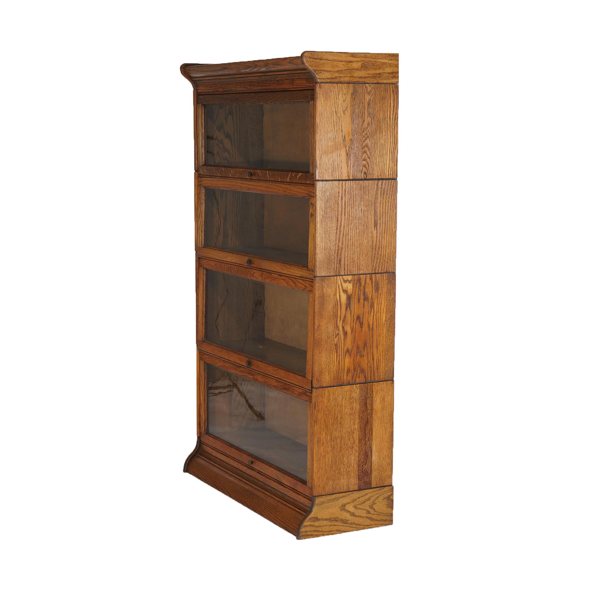 Libreria da barrister in Oak GUNN a quattro pile C1910 In condizioni buone in vendita a Big Flats, NY