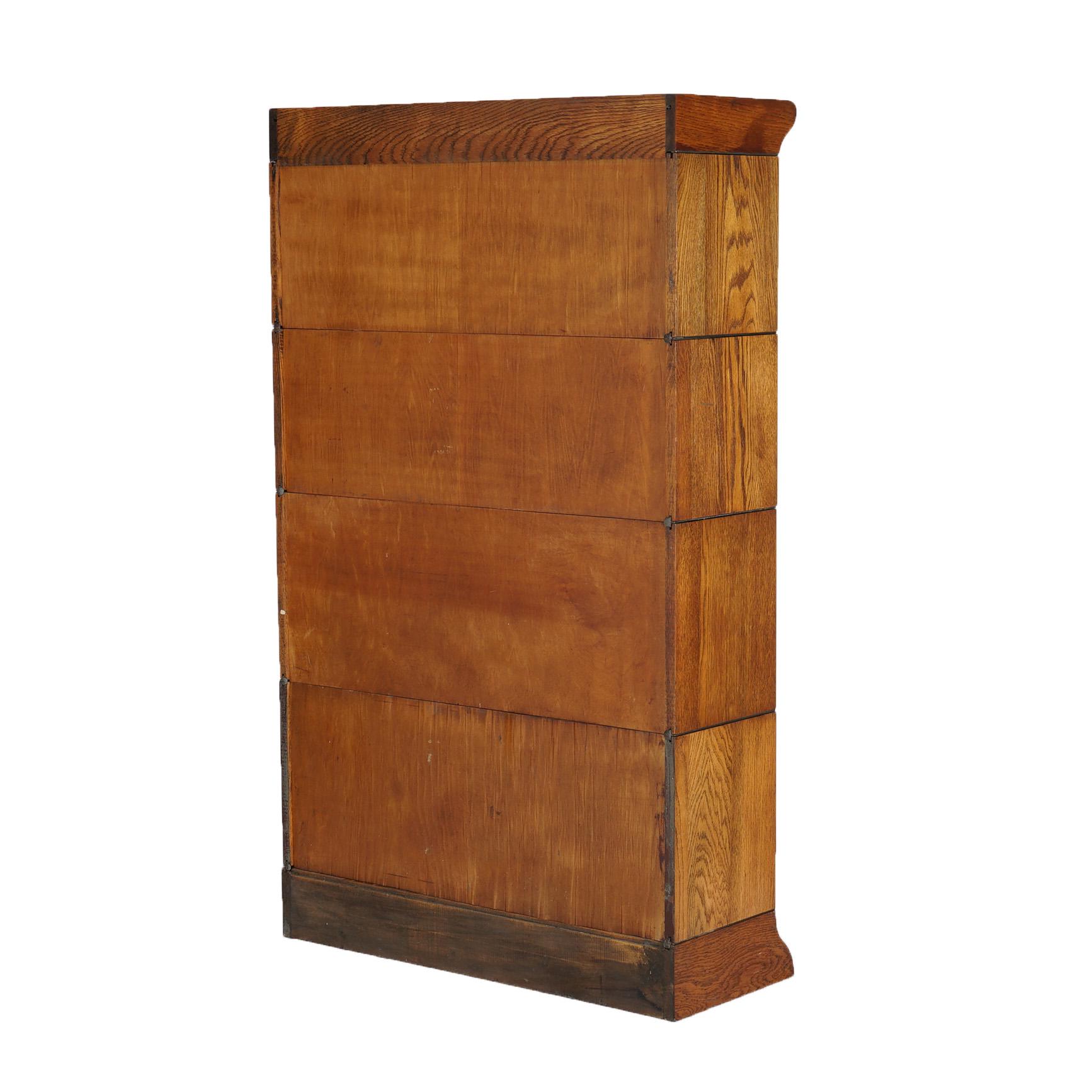 Vetro Libreria da barrister in Oak GUNN a quattro pile C1910 in vendita