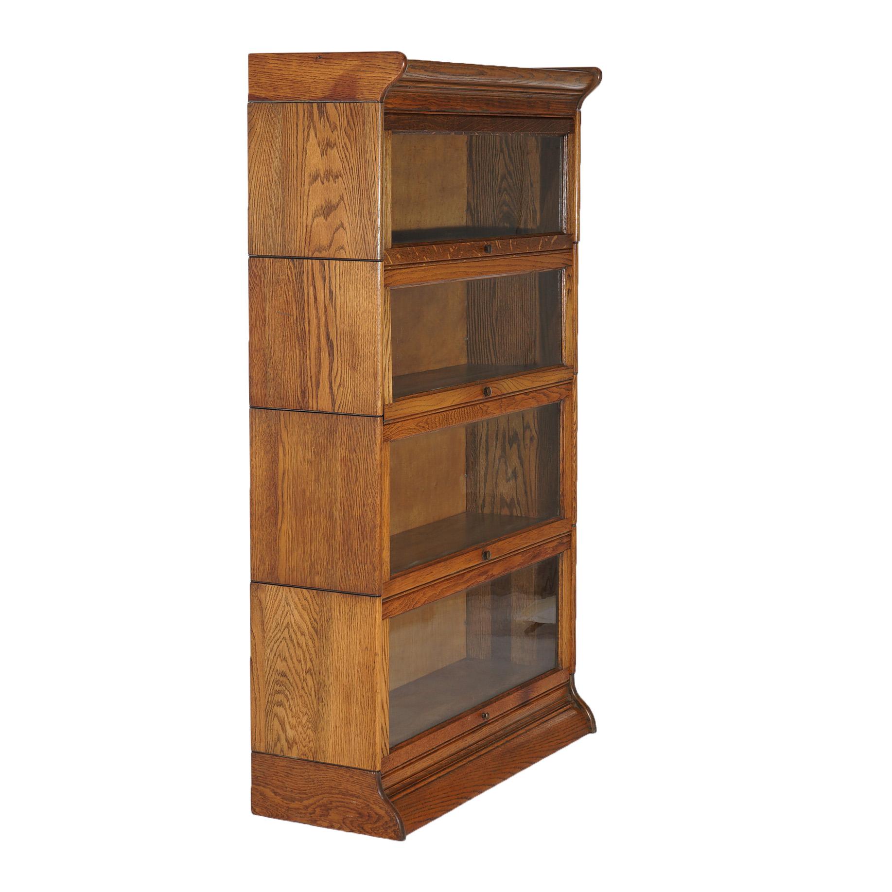 Libreria da barrister in Oak GUNN a quattro pile C1910 in vendita 3