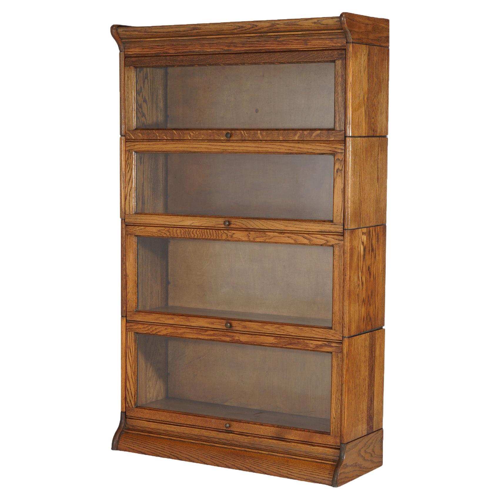 Arts & Crafts Gunn Four Stack Oak Barrister Bookcase C1910