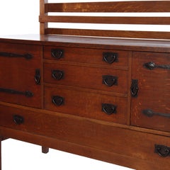 Arts & Crafts Gustav Stickley Oak Strap Hinged Sideboard C1910