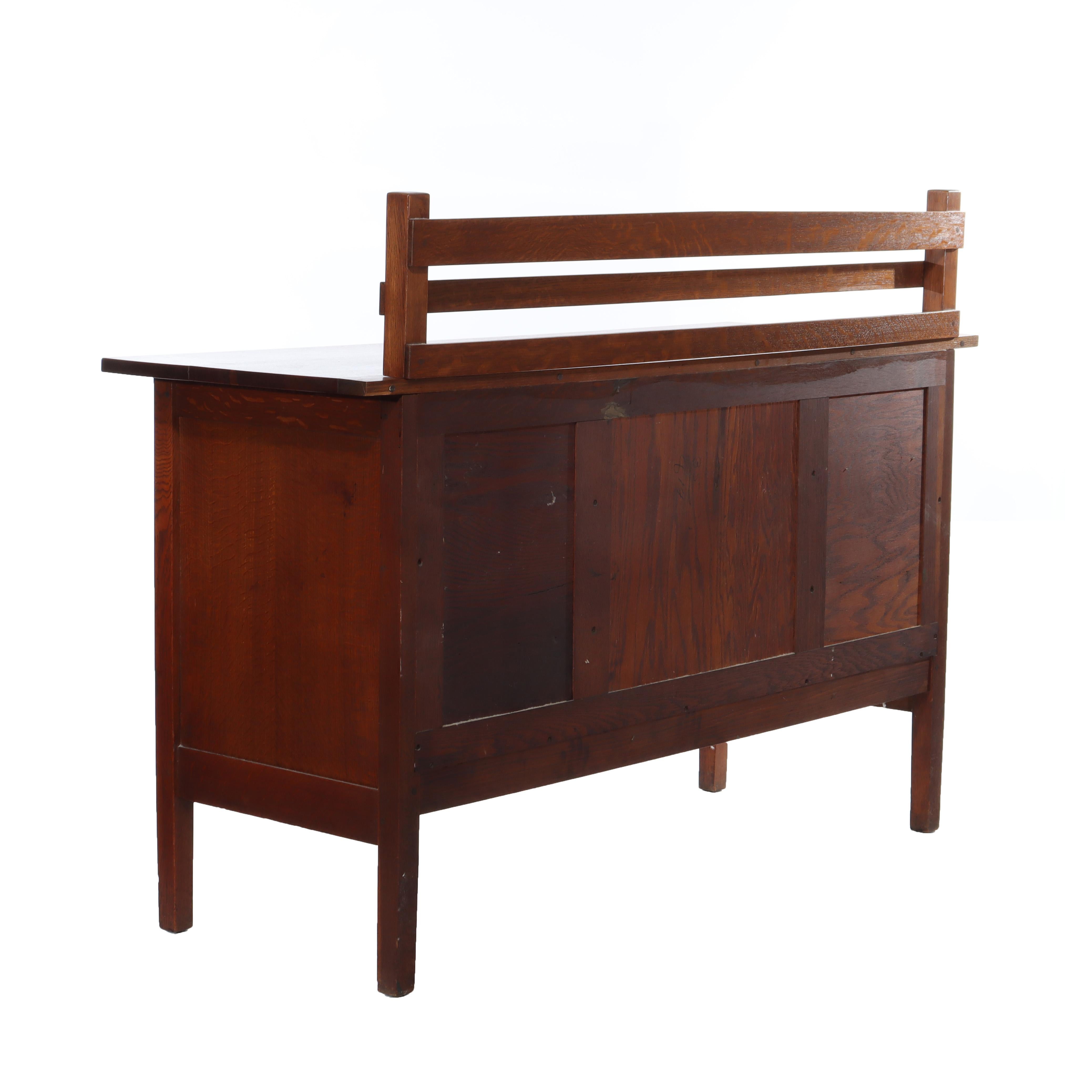 Credenza Arts & Crafts Gustav Stickley in Oak con cerniera a cinghia C1910 in vendita 2