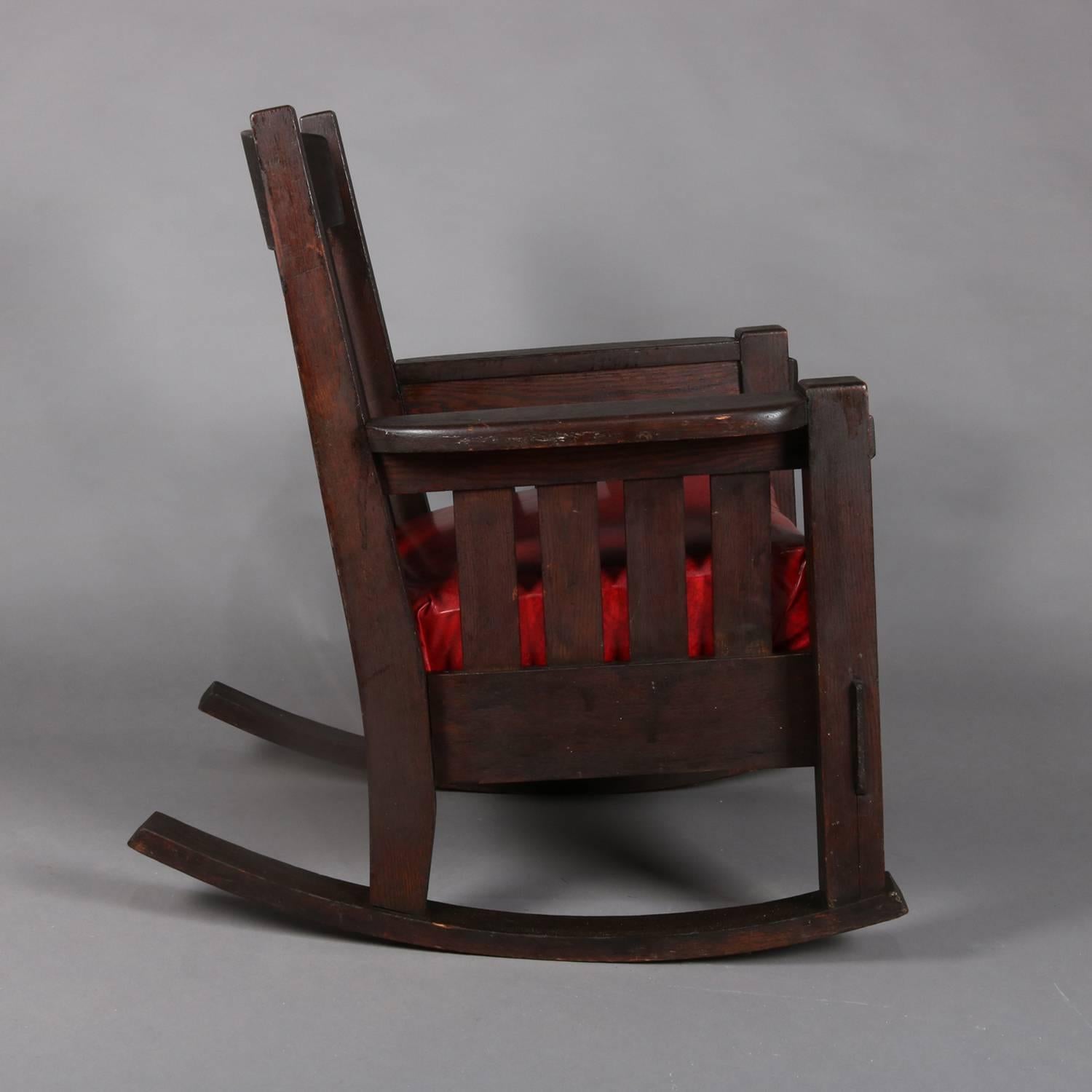 Arts and Crafts Arts & Crafts Gustav Stickley School Mission Oak Rocking Chair by Harden