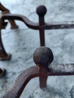 Arts & Crafts Hammered Iron with Brass Ball Finials, C1910