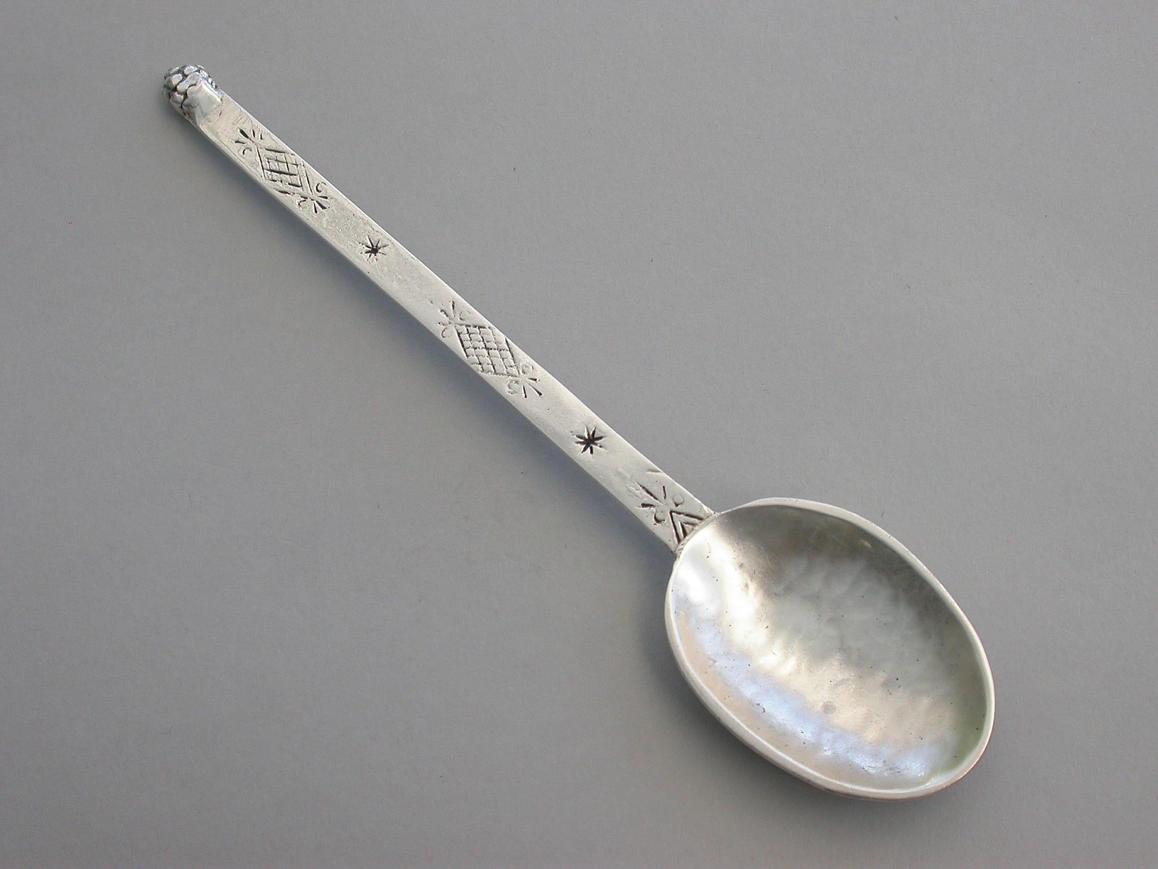 English Arts & Crafts Hammered Silver Spoon by Francis Harling, London, 1926