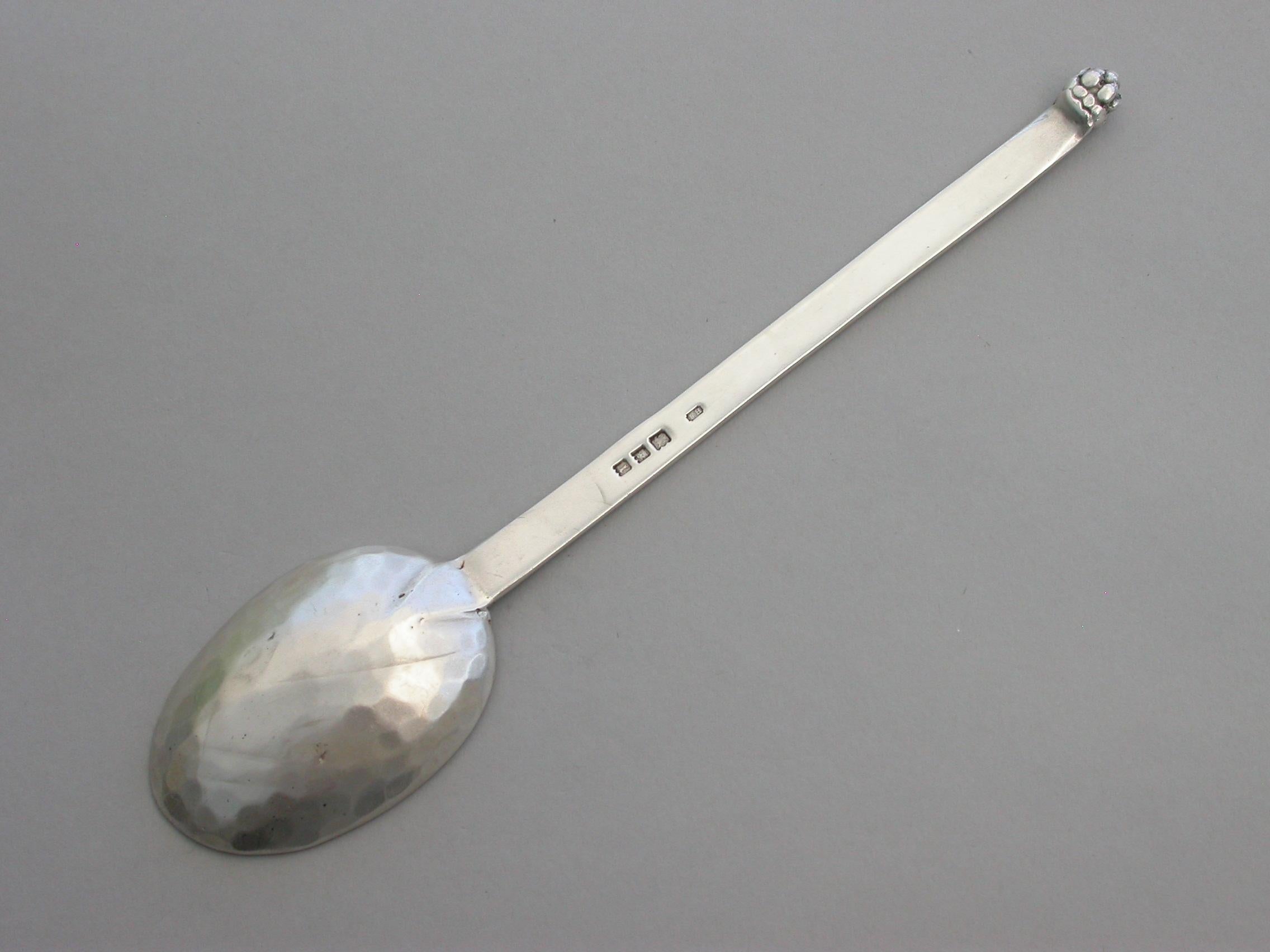 Early 20th Century Arts & Crafts Hammered Silver Spoon by Francis Harling, London, 1926