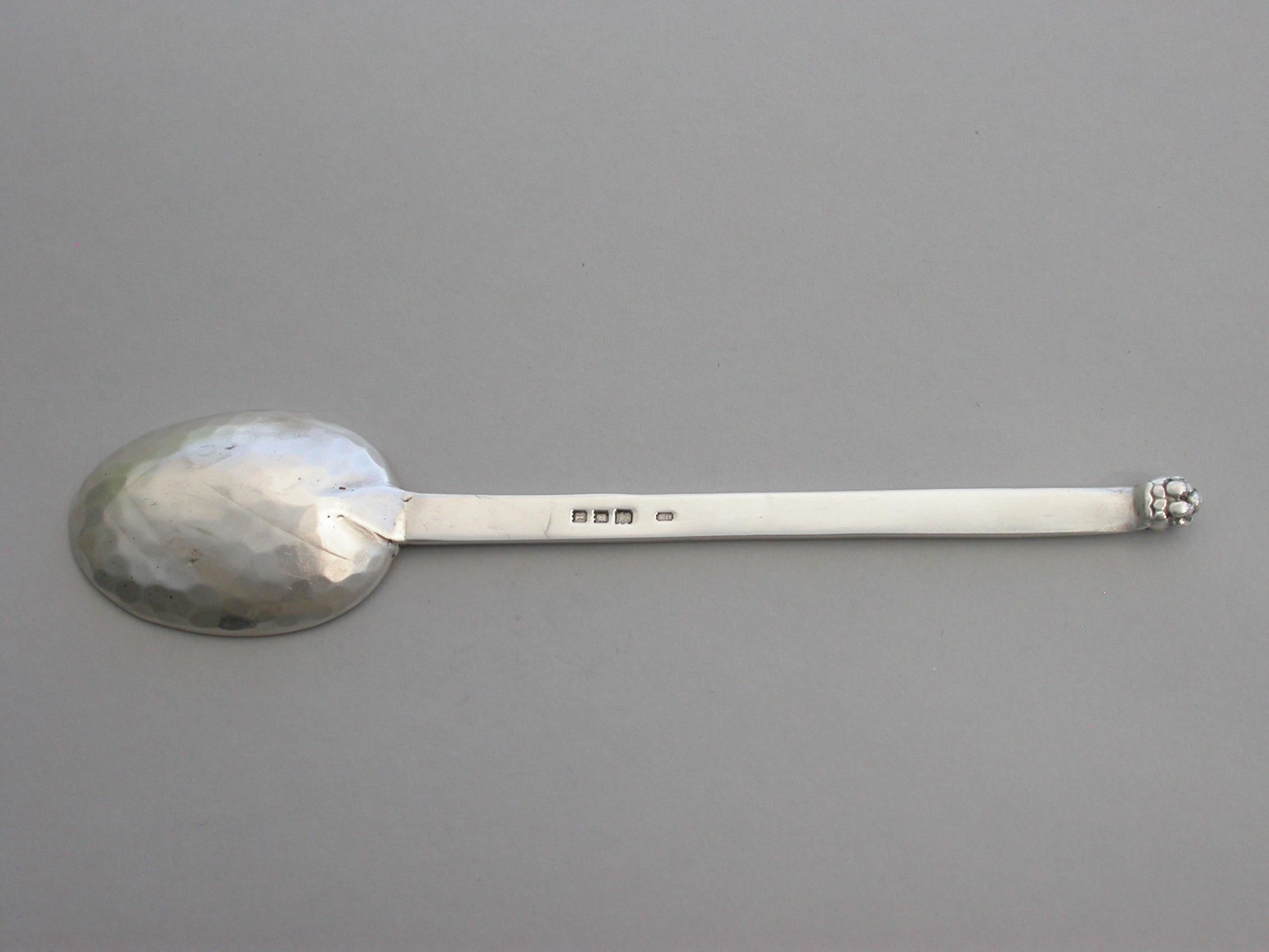 Arts & Crafts Hammered Silver Spoon by Francis Harling, London, 1926 1