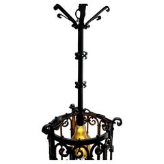 Arts & Crafts Hand-Crafted Forget and  Pendant Lobby Lamp, 1930s