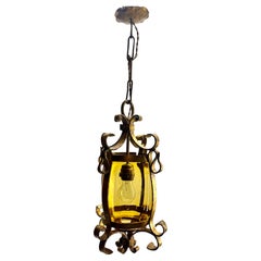 Arti e Mestieri Forget e  Lampada a sospensione per ingresso, anni '30