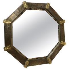Arts & Crafts Hand Hammered Octagon Copper Mirror