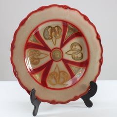 An Arts & Crafts Hand Painted Decorative Lustre Plate by W H Grindley