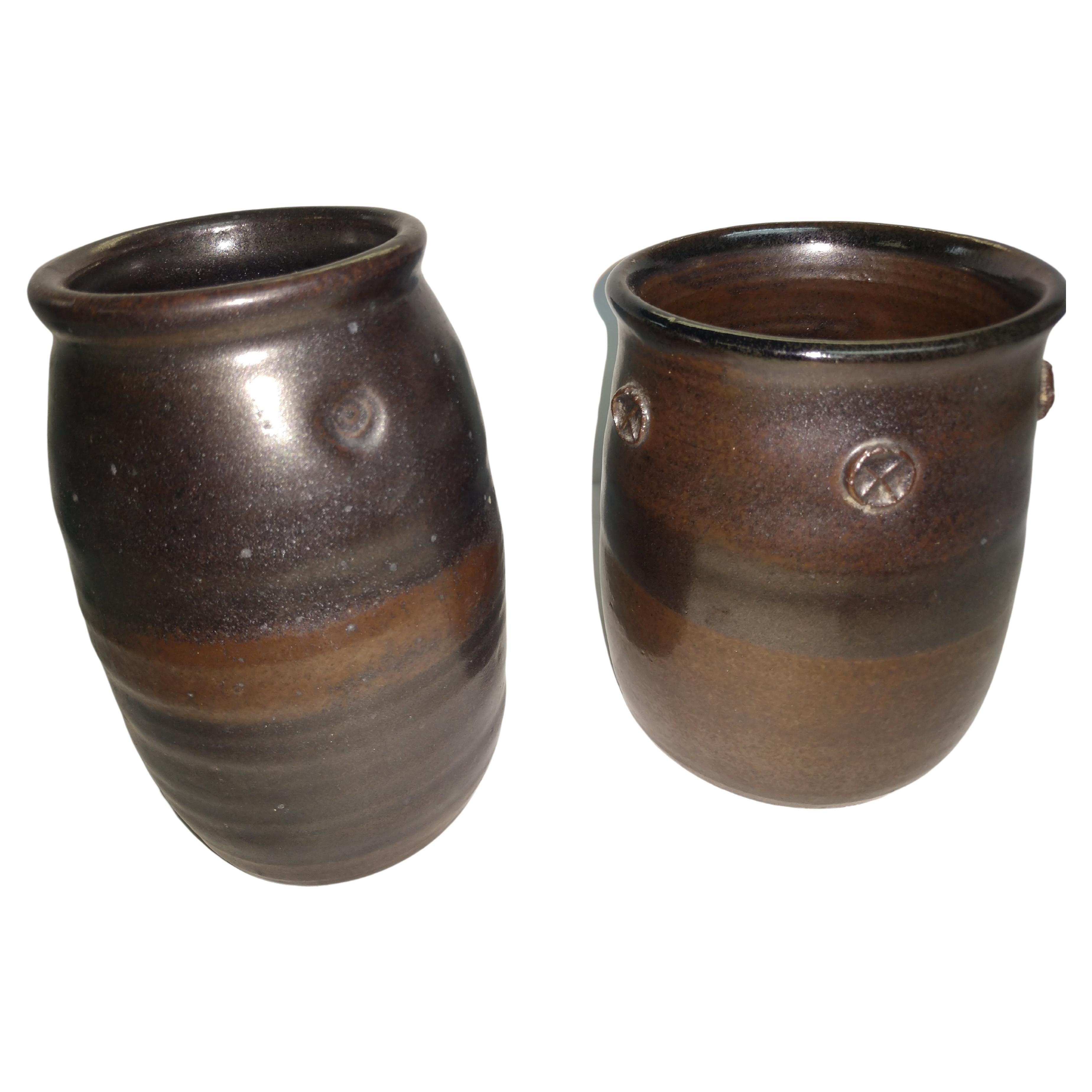 Hand-Crafted Arts & Crafts Hand Thrown Pots & Vases by Herbert Sargent writer producer potter For Sale