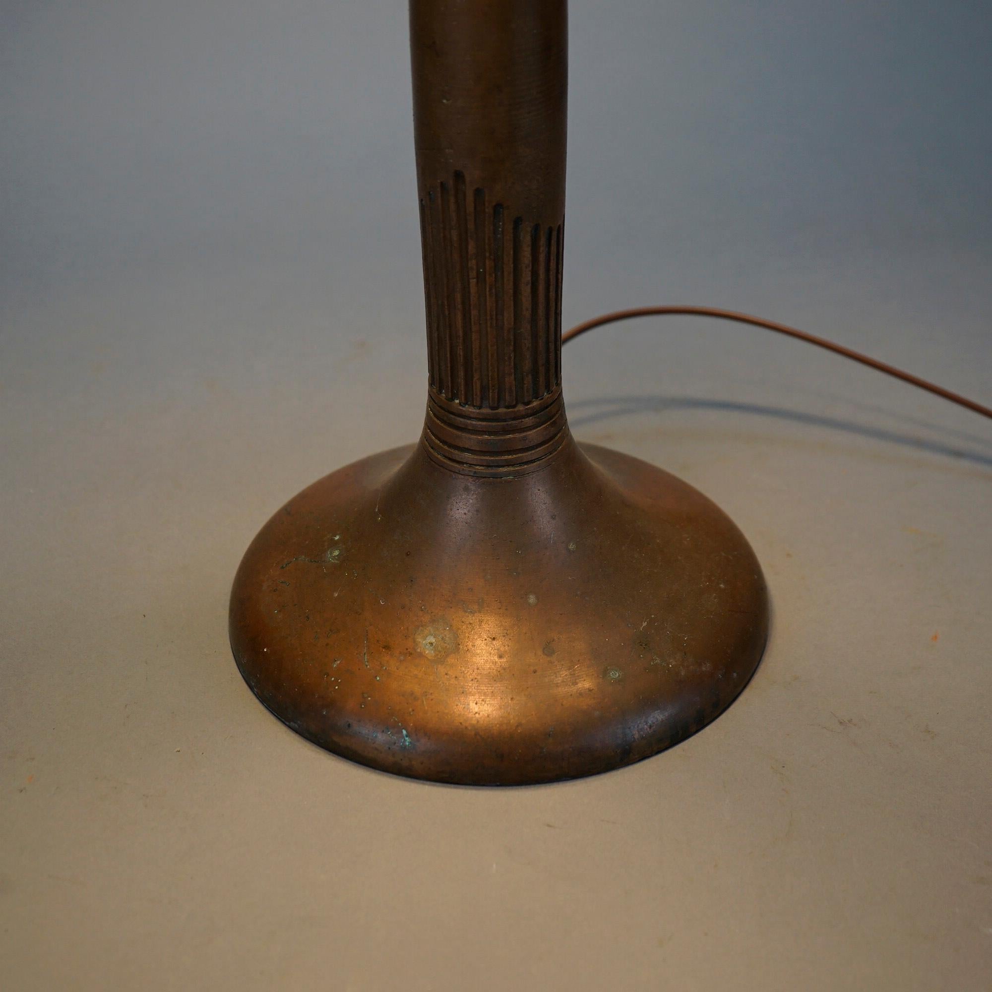 Arts & Crafts Handel Obverse Reverse Painted Table Lamp, Signed, Shade No.5347 1