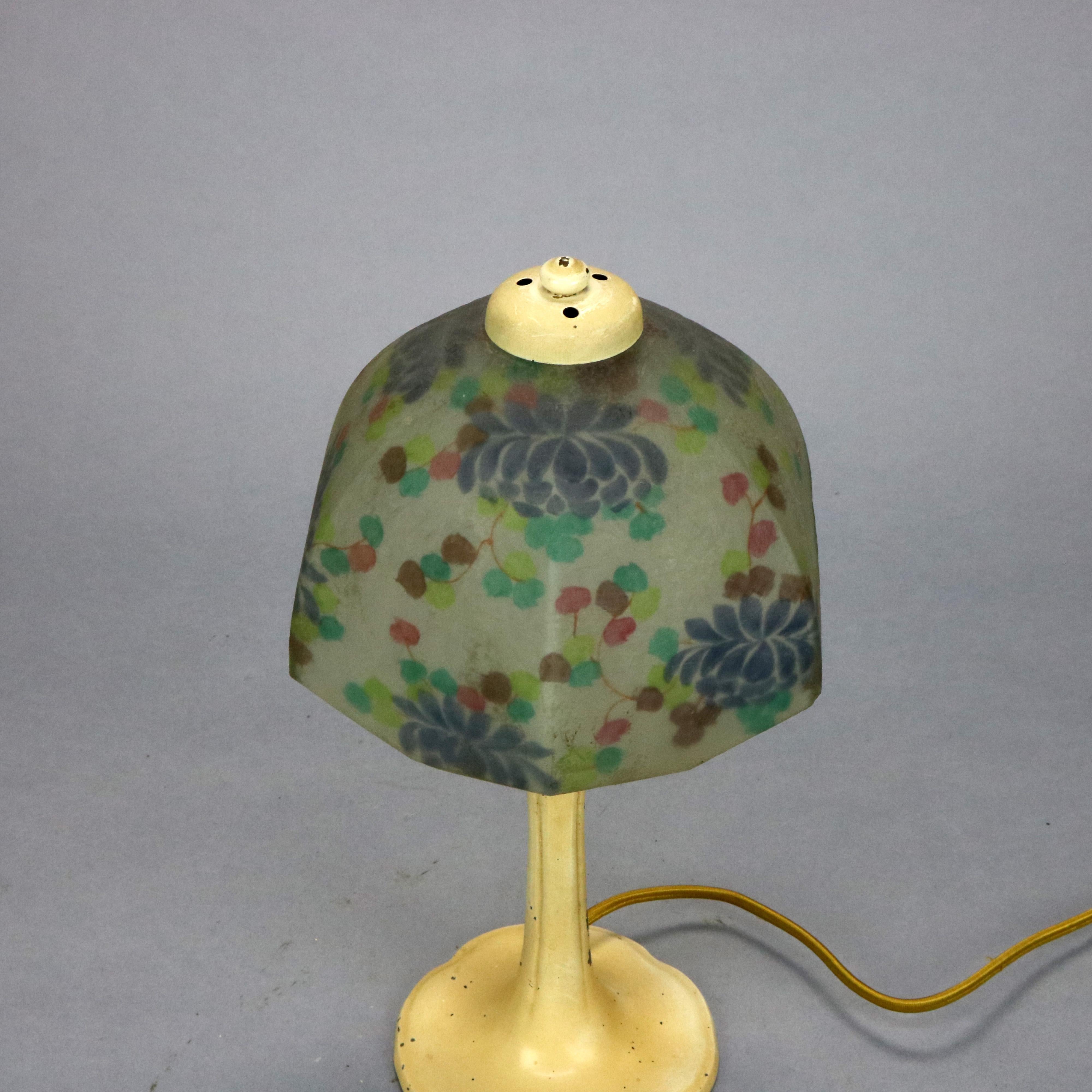 Arts & Crafts Handel Reverse Painted Boudoir Table Lamp, c1920 In Good Condition In Big Flats, NY
