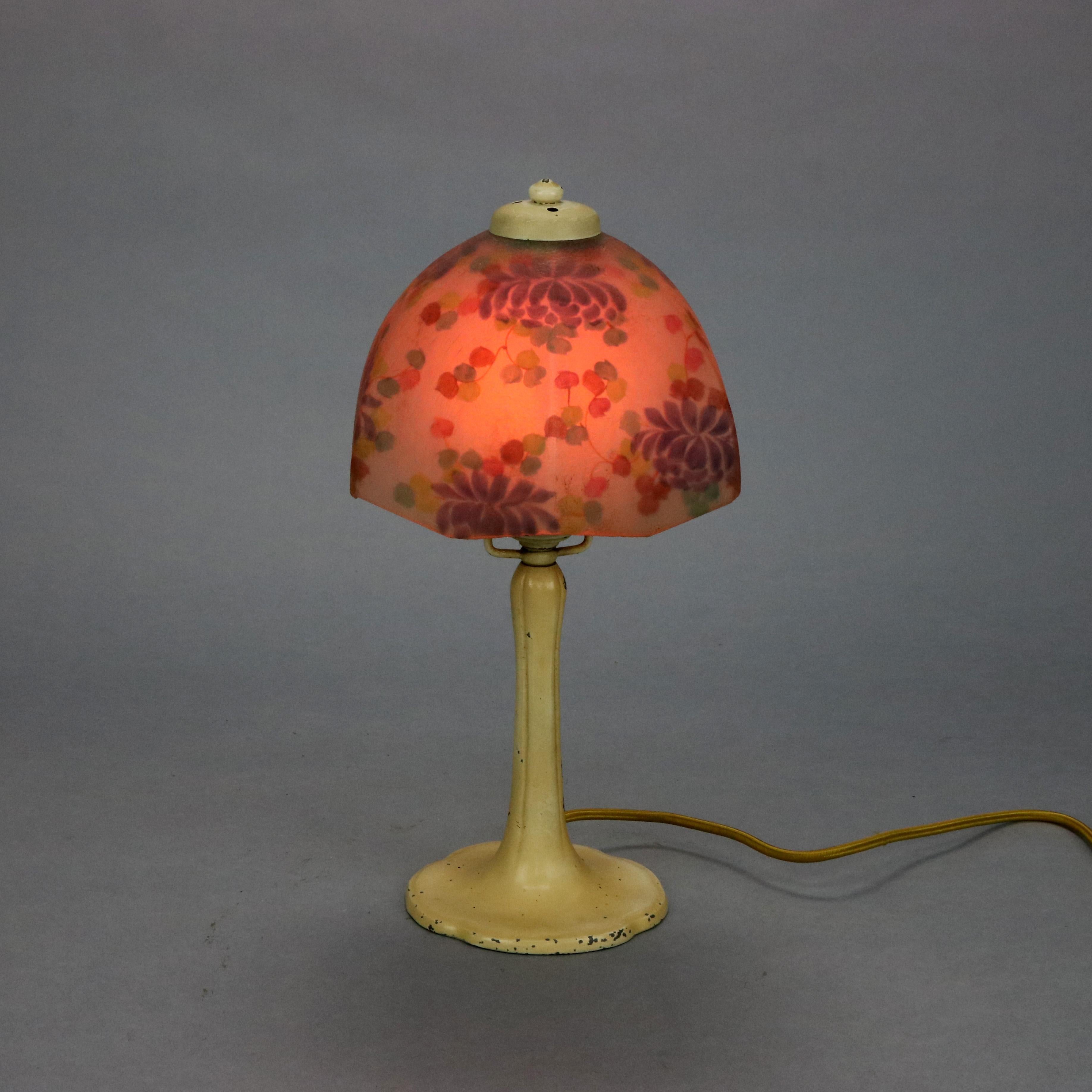 Arts & Crafts Handel Reverse Painted Boudoir Table Lamp, c1920 1
