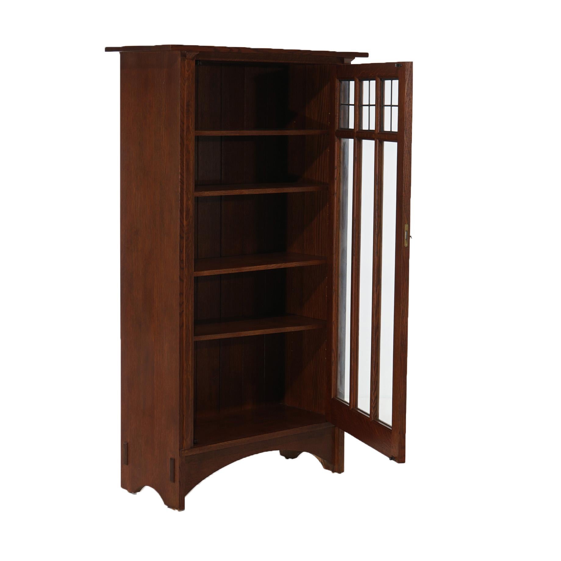 Arts & Crafts Harvey Ellis Design Leaded Glass Bookcase by Stickley 20thC In Good Condition In Big Flats, NY